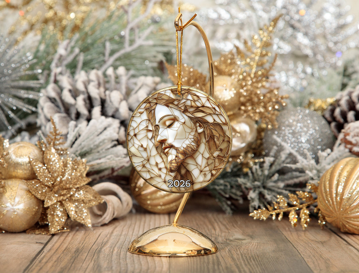 Jesus Christ Portrait Ornament 2026, Christian Christmas Ornament, Faith Keepsake Gift, Religious Tree Decor, Christmas Gift Idea, Faith Home Decor, Faith Home Decor