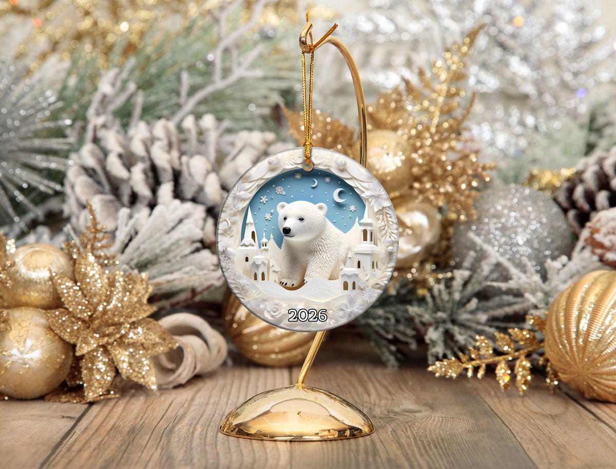 Cute Polar Bear Christmas Ornament, Arctic Winter Animal Decor, Christmas Tree Keepsake, Holiday Gift 2026, Seasonal Keepsake, Christmas Gift Idea