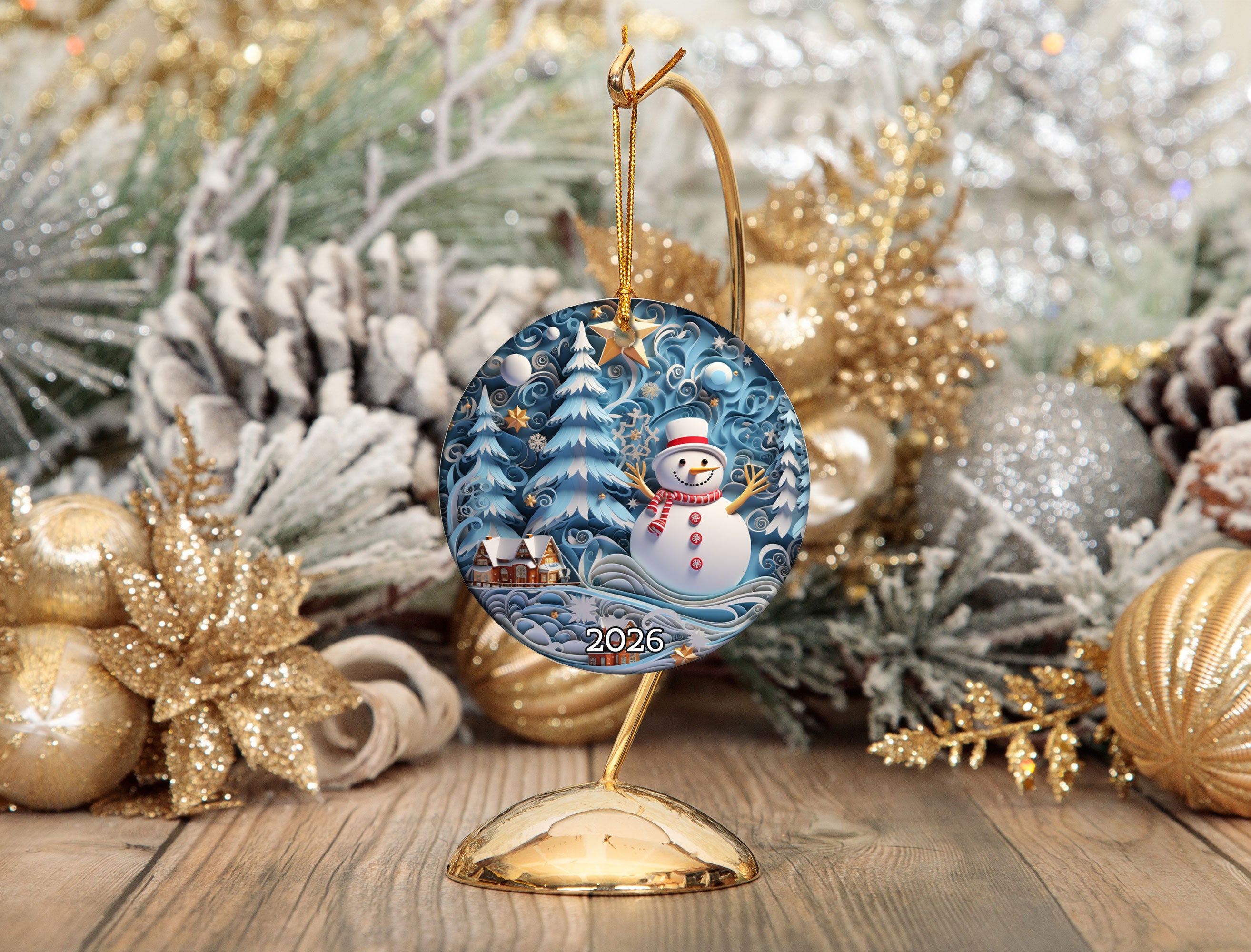 Snowman Christmas Ornament 2026, Winter Tree Decoration, Holiday Keepsake Gift, Christmas Decor