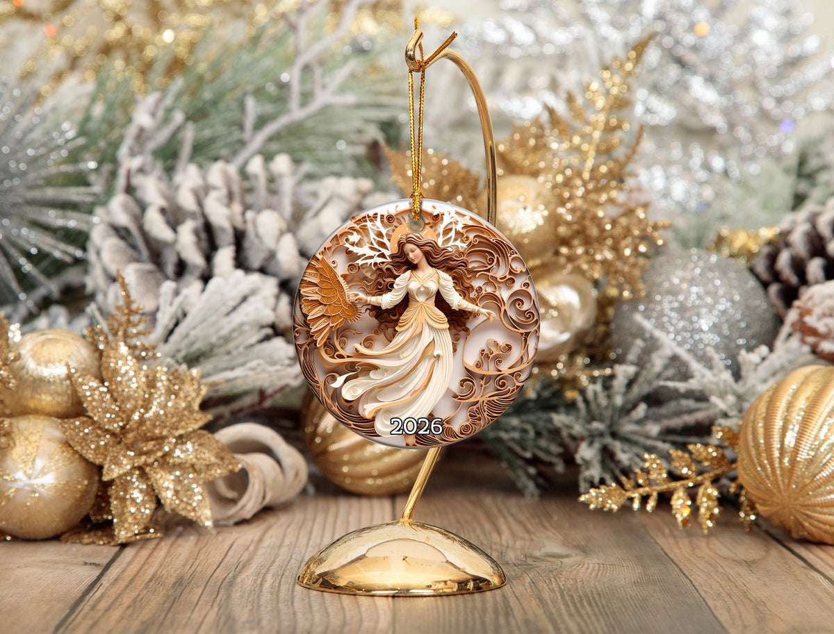 Celestial Angel Keepsake Gift, Christmas Ornament 2026, Christmas Tree Decor, Holiday Ornament, Winter Keepsake, Seasonal Gift
