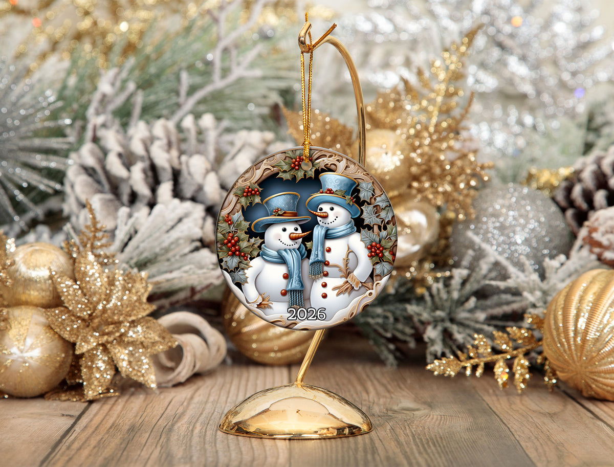 Snowman Christmas Ornament 2026, Winter Wonderland Ornament, Snowman Tree Decoration, Holiday Keepsake