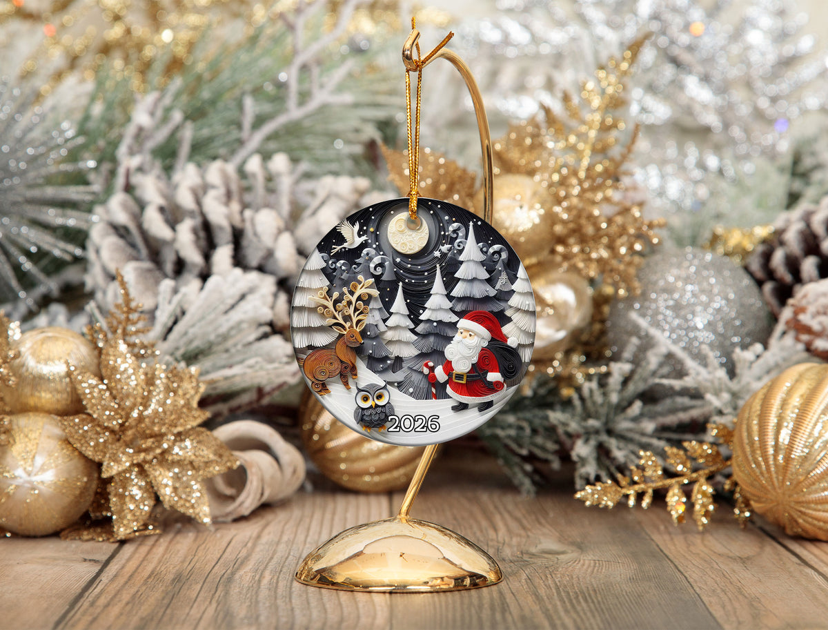 Jolly Santa Ornament 2026, Christmas Tree Decoration, Vintage Holiday Keepsake, Santa Claus Christmas Gift, Holiday Keepsake, Christmas Gift