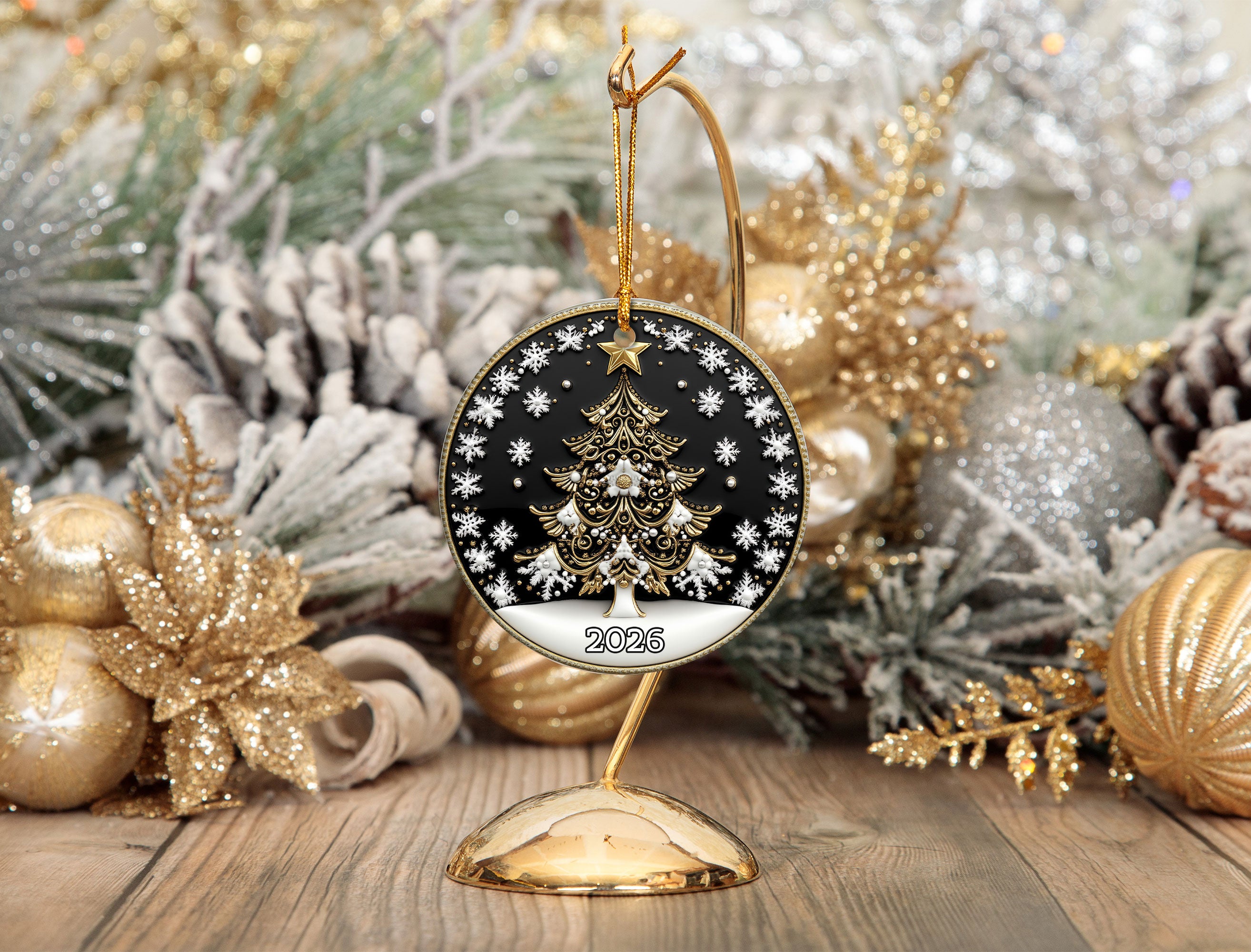 Christmas Ornament 2026, Christmas Tree Ornament, Snowflake Holiday Keepsake Gift, Xmas Tree Decoration, Winter Christmas Decor