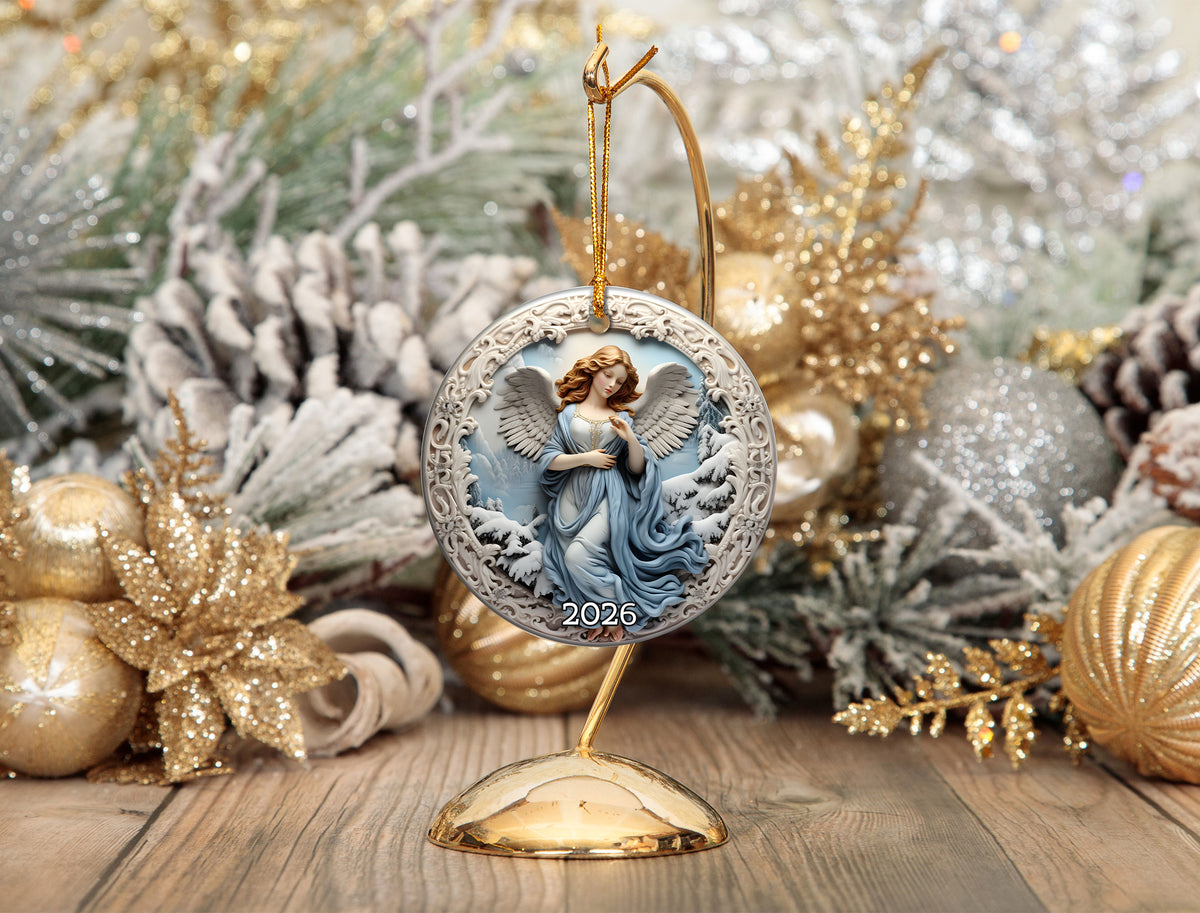 Religious Christmas Ornament, Angel Prayer Ornament, Christian Holiday Decor, 2026 Christmas Ornament