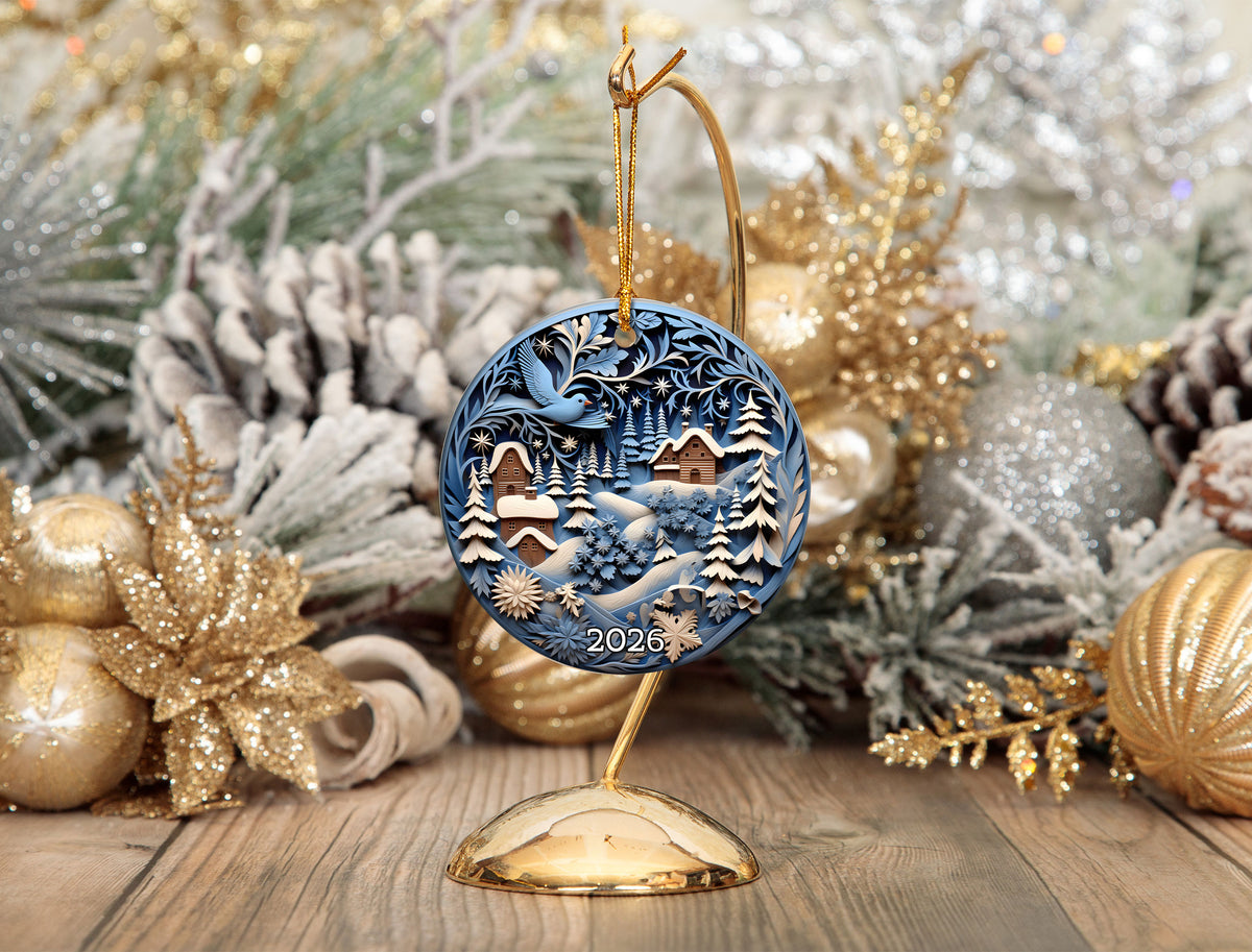 Christmas Ornament 2026, Charming Christmas Village Ornament, Holiday Gift, Winter Keepsake, Xmas Tree Decoration