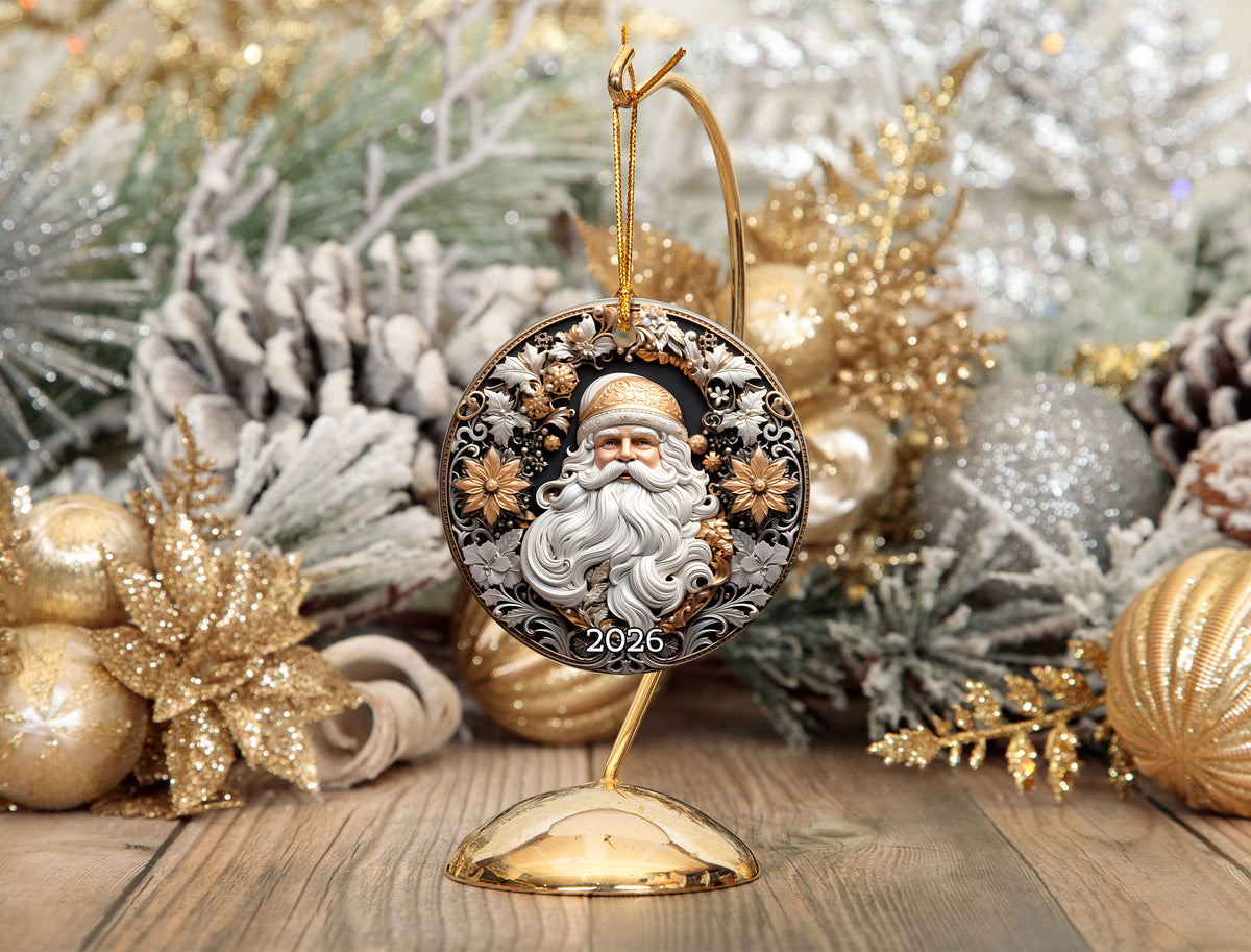 Santa Claus Christmas Ornament 2026, Vintage Santa Keepsake Ornament, Christmas Tree Decoration