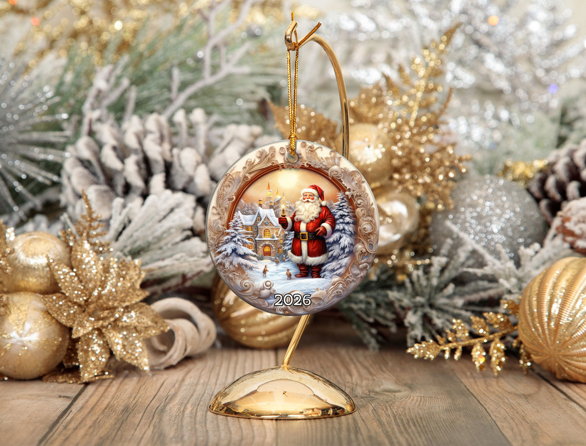 Santa Claus Christmas Ornament 2026, Vintage Santa Keepsake Ornament, Christmas Tree Decoration, Holiday Gift For Family