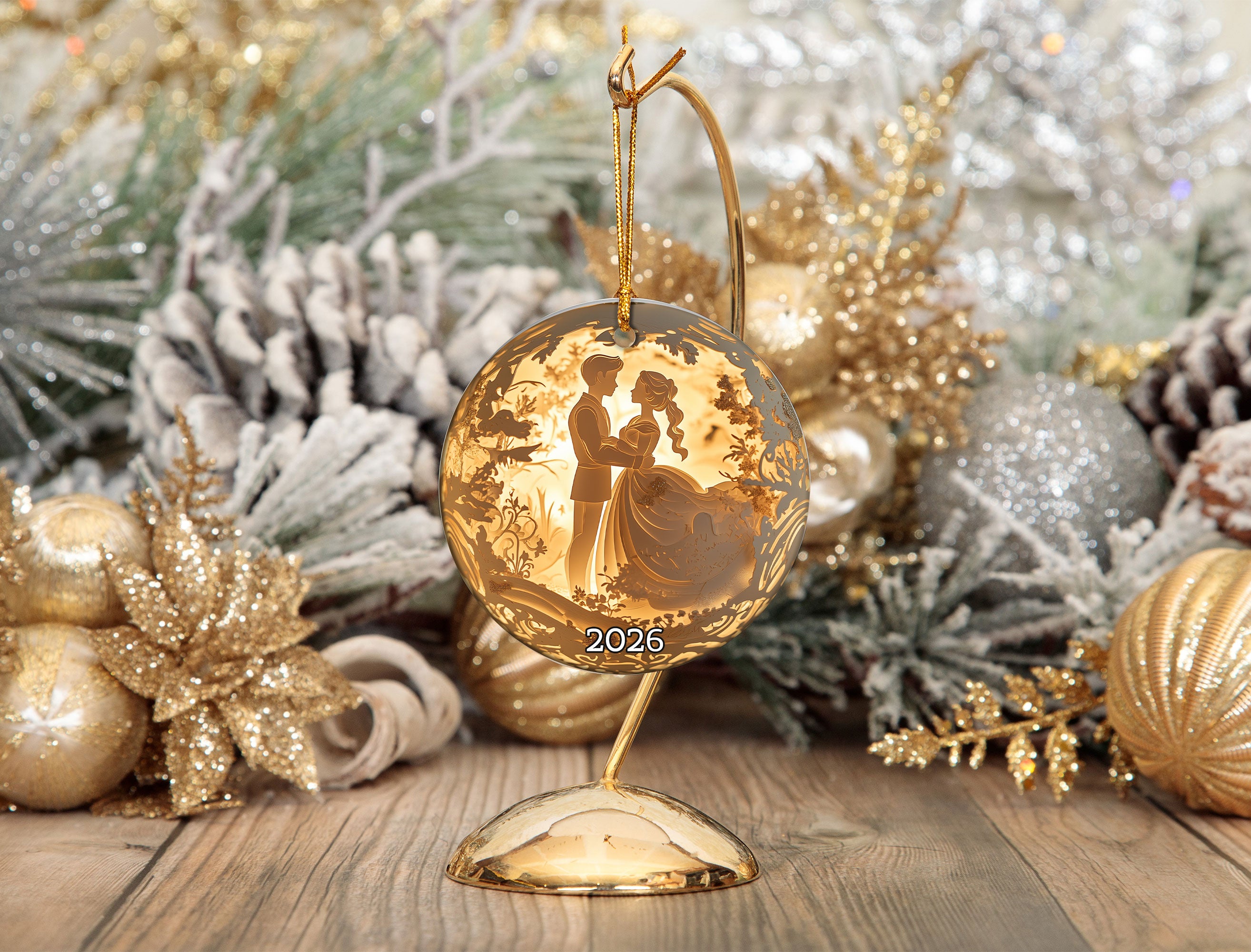 2026 Romantic Couple Christmas Ornament, Love Keepsake Ornament, Wedding Christmas Gift, Anniversary Tree Decor
