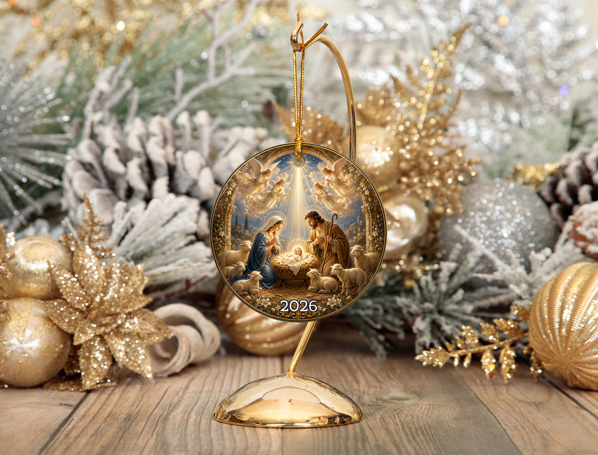 2026 Nativity Scene Christmas Ornament, Christian Christmas Decor, Holy Family Keepsake, Religious Tree Ornament Gift