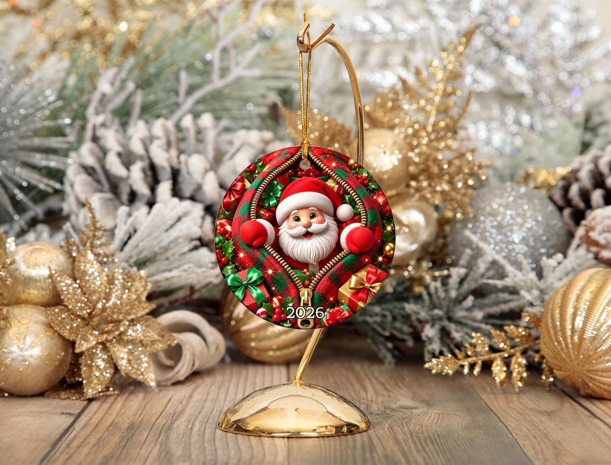 Christmas Santa Ornament 2026, Festive Santa Claus Tree Ornament, Holiday Decoration, Christmas Keepsake