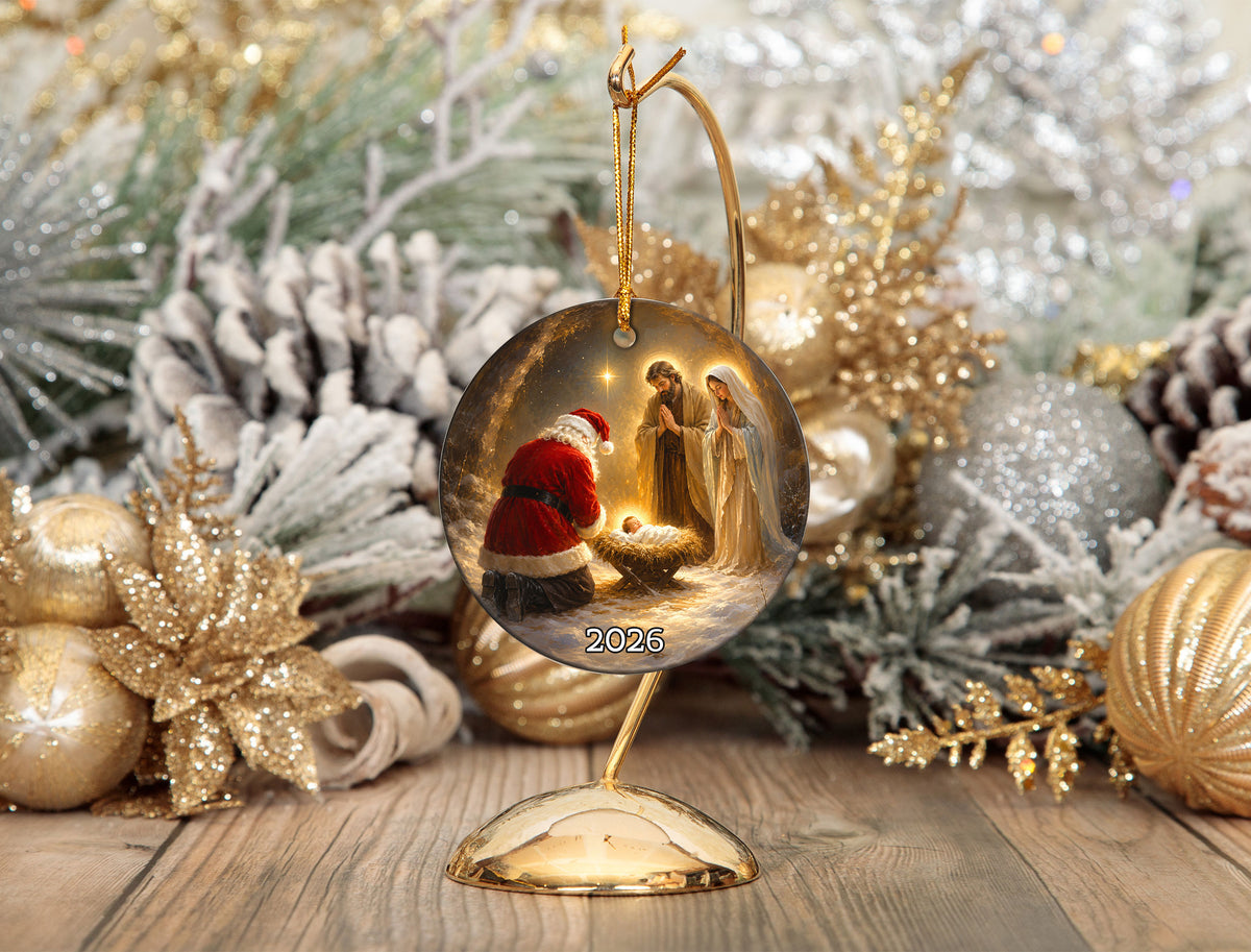 Santa Baby Jesus Christmas Ornament 2026, Religious Nativity Ornament, Holy Family Christmas Decoration, Christian Tree Keepsake Gift