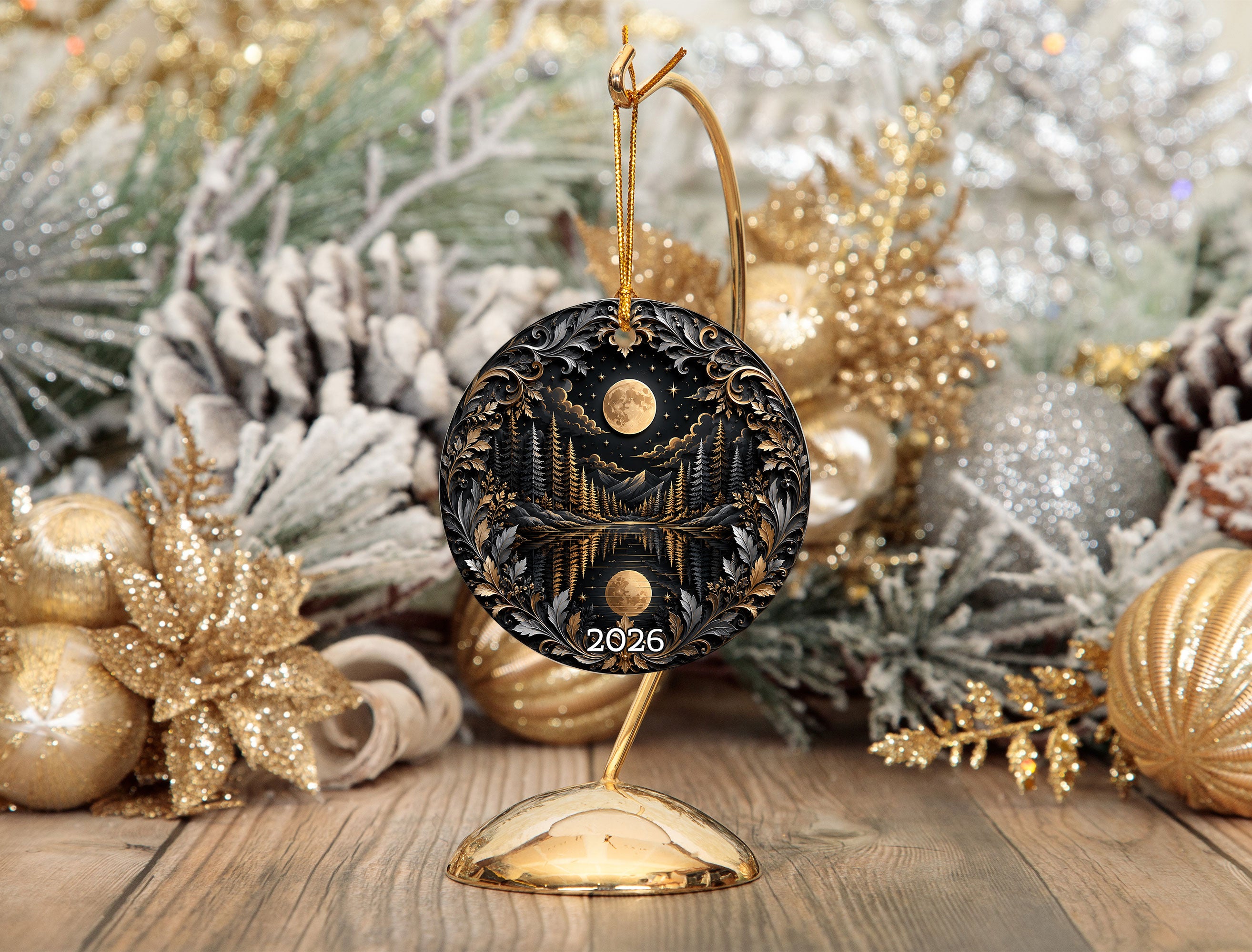 Christmas Ornament 2026, Moon Ornament, Winter Christmas Tree Decoration, Holiday Keepsake, Christian Christmas Gift Idea