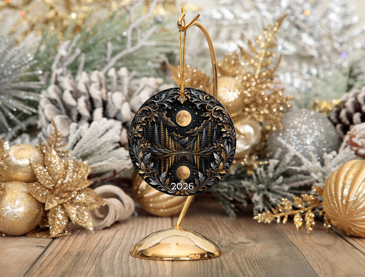 Christmas Ornament 2026, Moon Ornament, Winter Christmas Tree Decoration, Holiday Keepsake, Christian Christmas Gift Idea