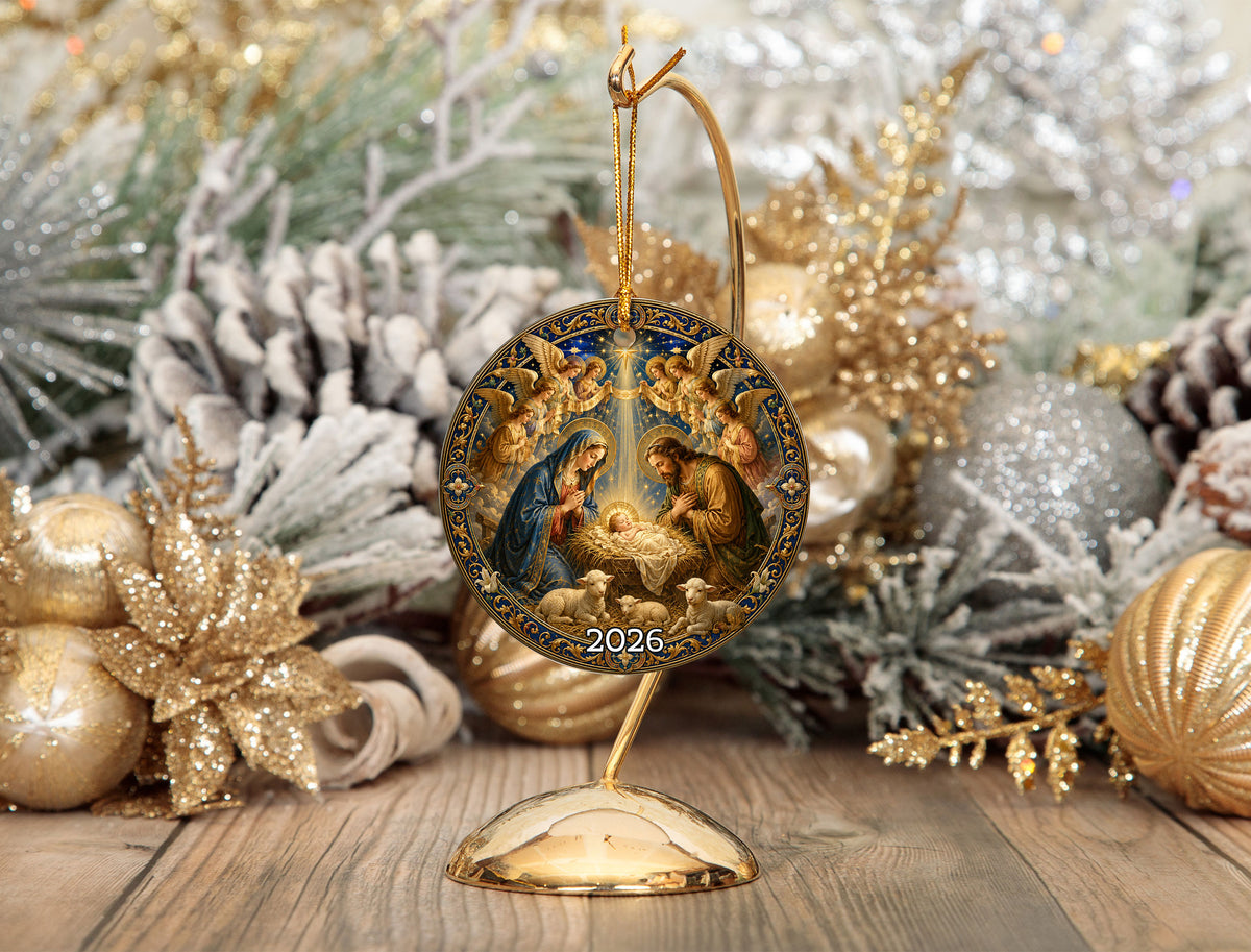 Holy Family Nativity Ornament 2026, Baby Jesus Christmas Ornament, Christian Christmas Tree Decor, Religious Holiday Keepsake Gift for Family