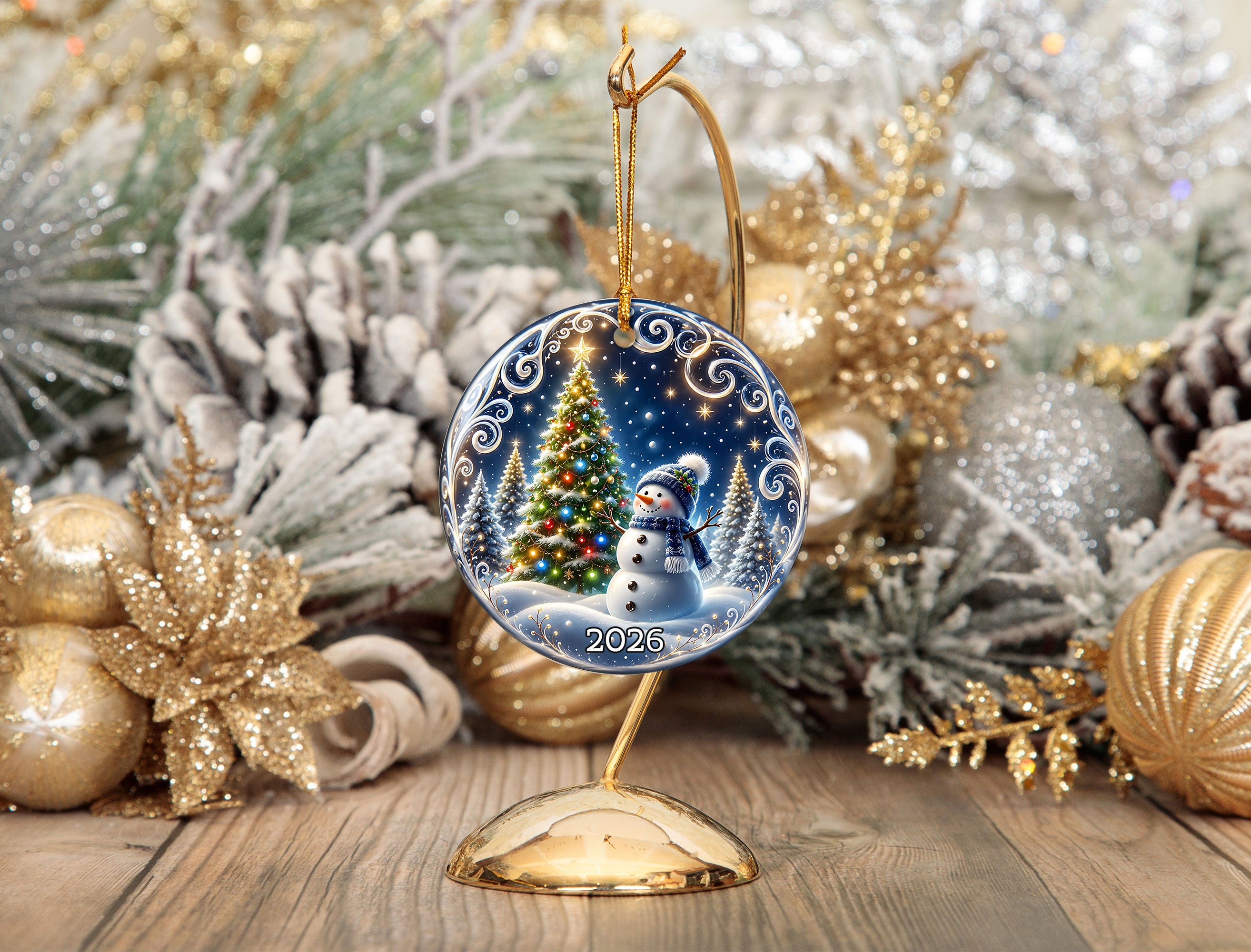 Snowman Christmas Tree Ornament 2026, Winter Holiday Ornament, Christmas Decoration, Family Keepsake Gift
