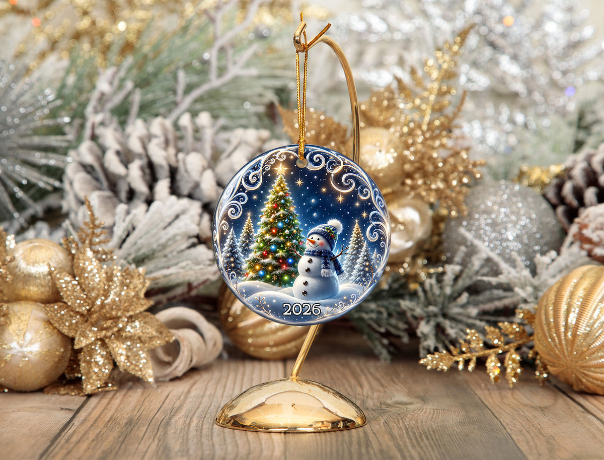 Snowman Christmas Tree Ornament 2026, Winter Holiday Ornament, Christmas Decoration, Family Keepsake Gift