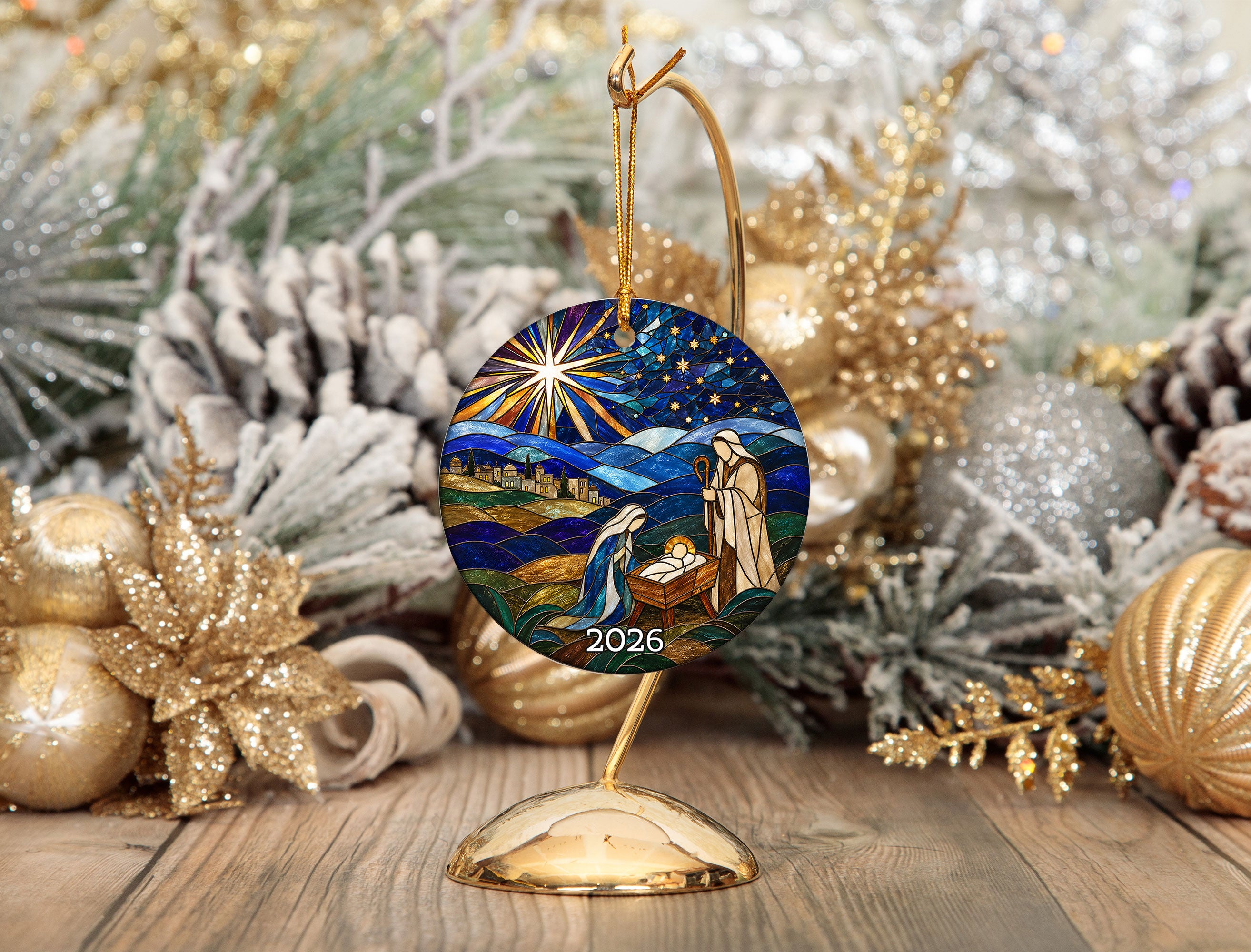 Religious Tree Ornament 2026, Holy Family Christmas Ornament, Christian Keepsake Gift, Nativity Christmas Decor