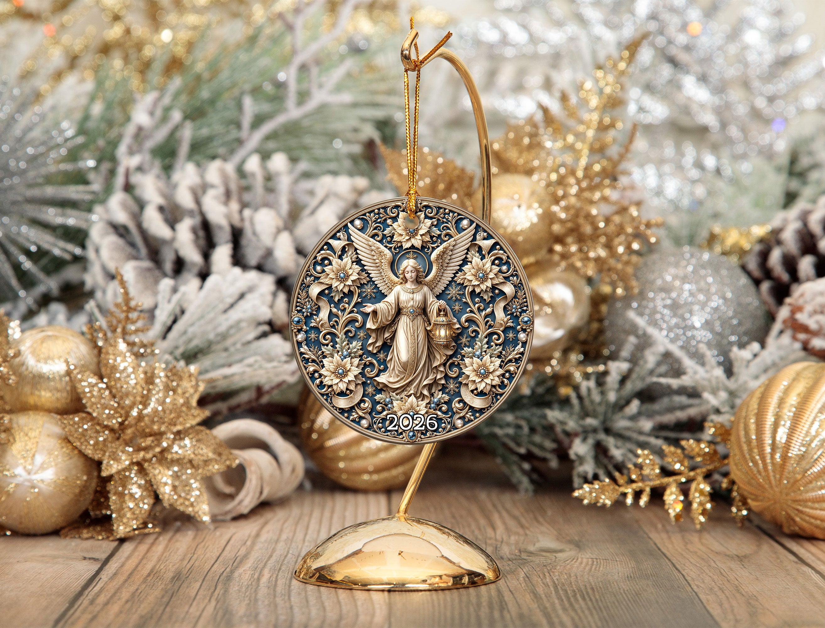 Guardian Angel Christmas Ornament 2026, Religious Tree Ornament, Ceramic Christmas Decoration, Holiday Keepsake