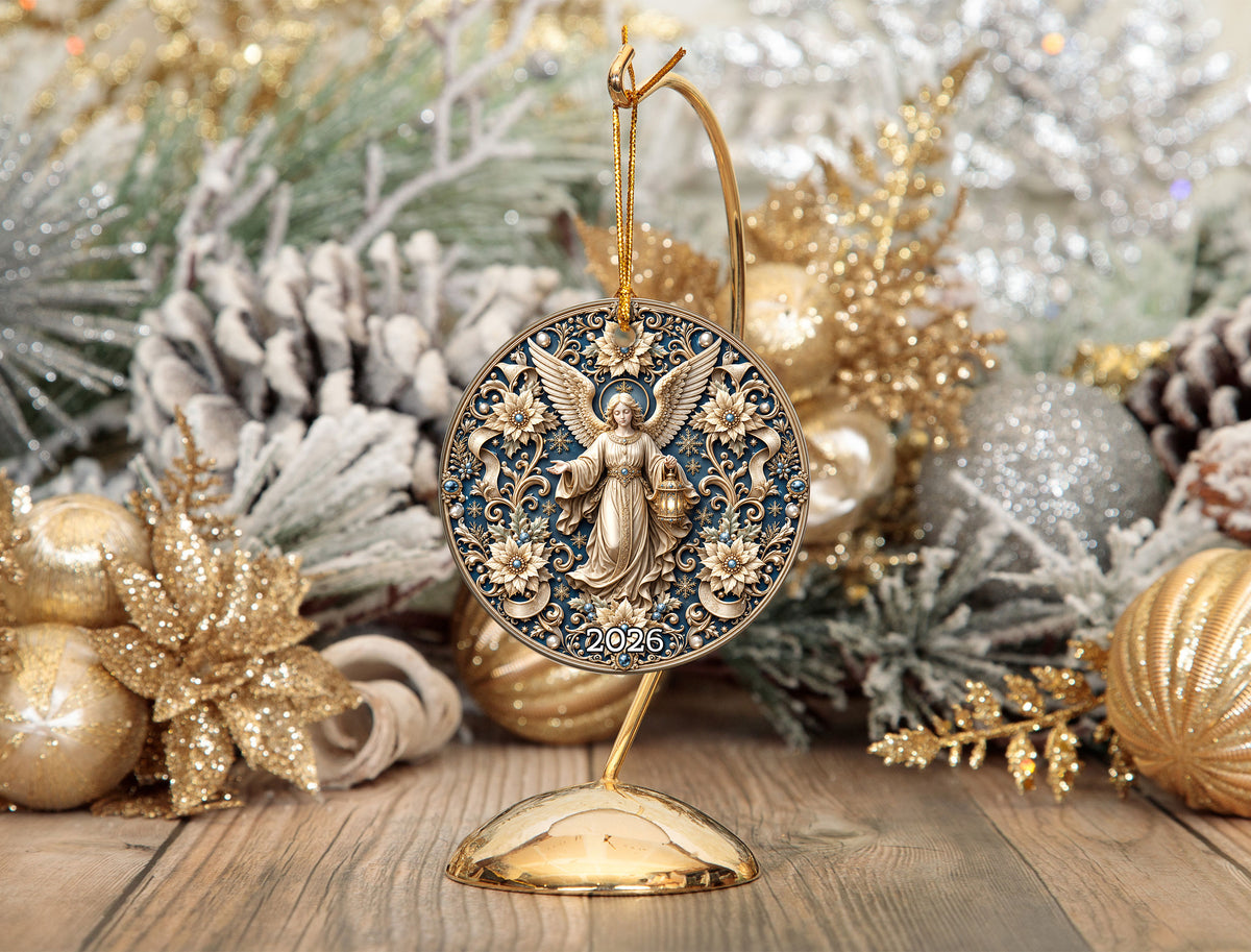 Guardian Angel Christmas Ornament 2026, Religious Tree Ornament, Ceramic Christmas Decoration, Holiday Keepsake