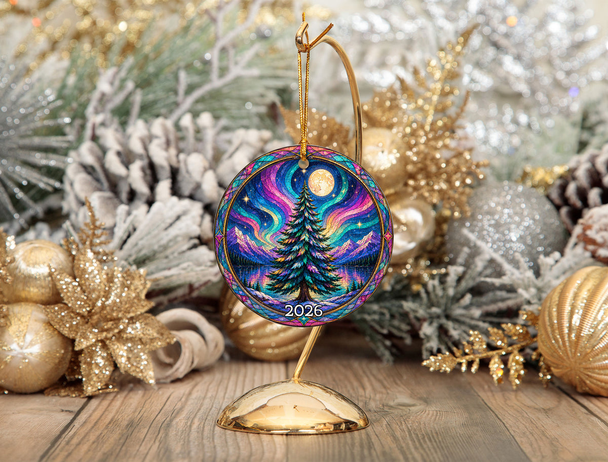 Northern Lights Tree Ornament 2026, Christmas Tree Decoration, Aurora Winter Keepsake Ornament, Holiday Gift