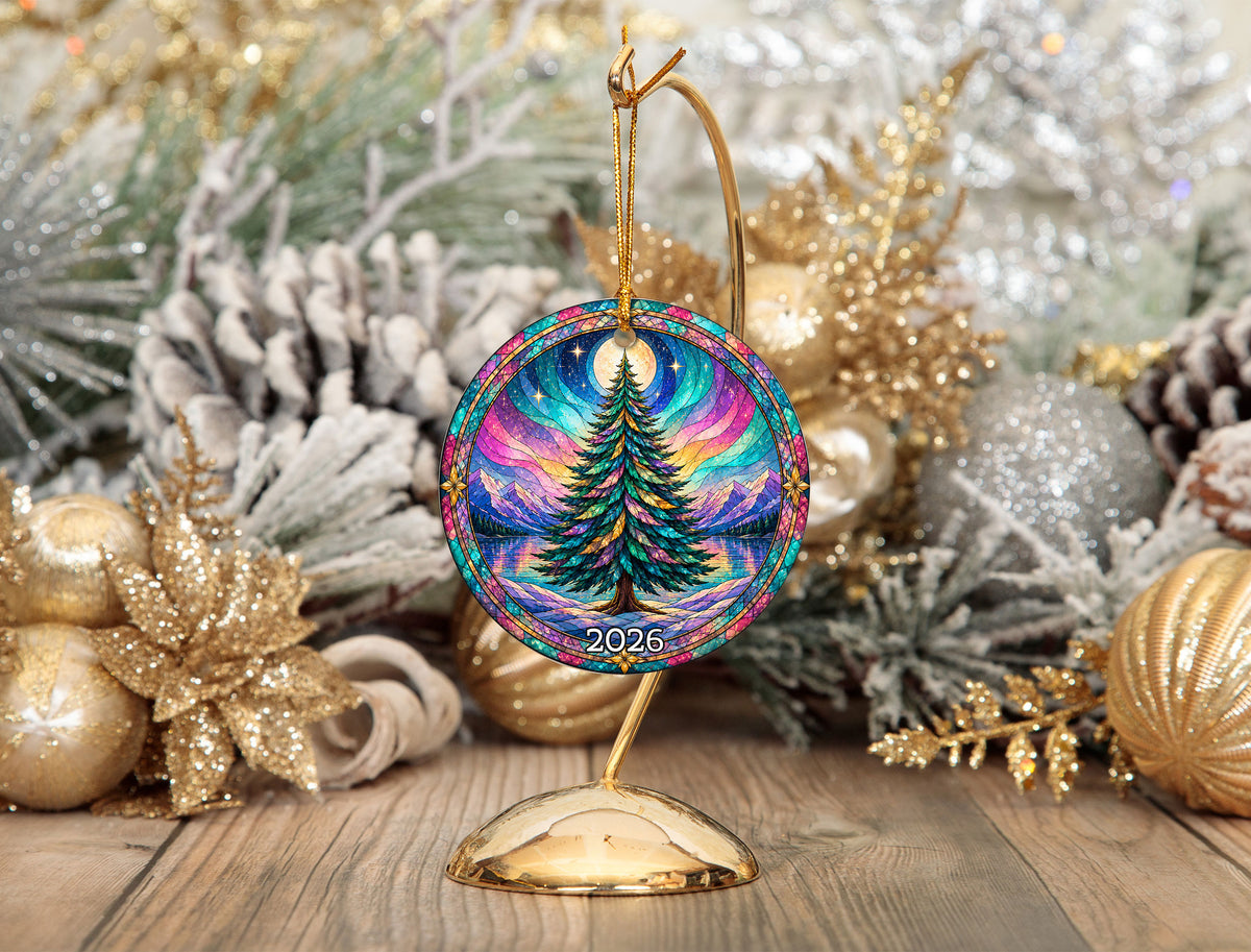 Aurora Winter Ornament 2026, Christmas Tree Decoration, Northern Lights Keepsake Ornament, Holiday Gift for Family