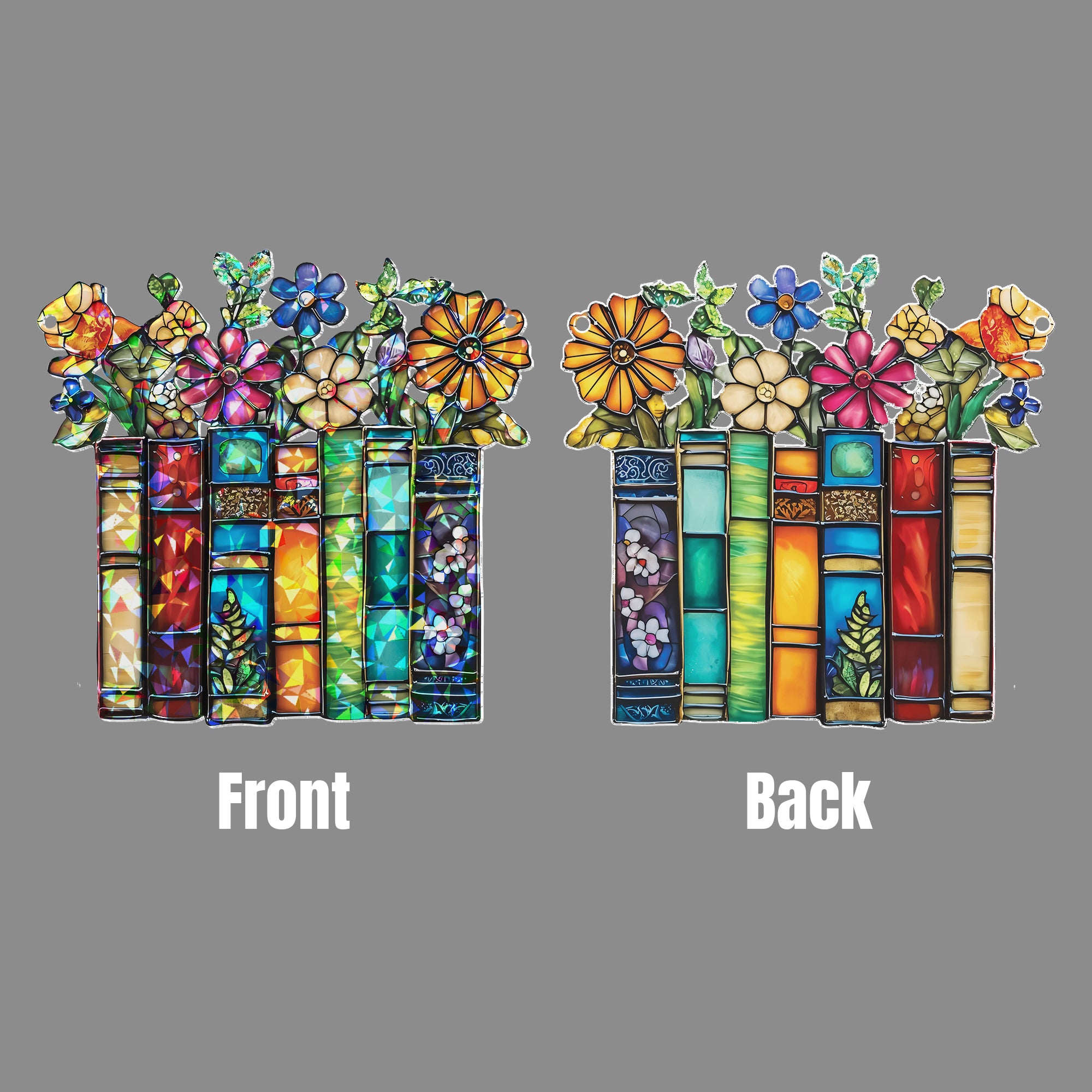 Flower Book Suncatcher ACRYLIC Window Hanging, Book Lover Gift, Book Club Gift, Book Lover Suncatcher, Book Reader Gifts