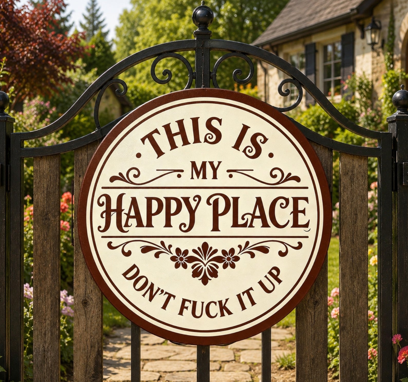 This Is My Happy Place Metal Sign, Patio Garden Sign, Gift For Garden Lover