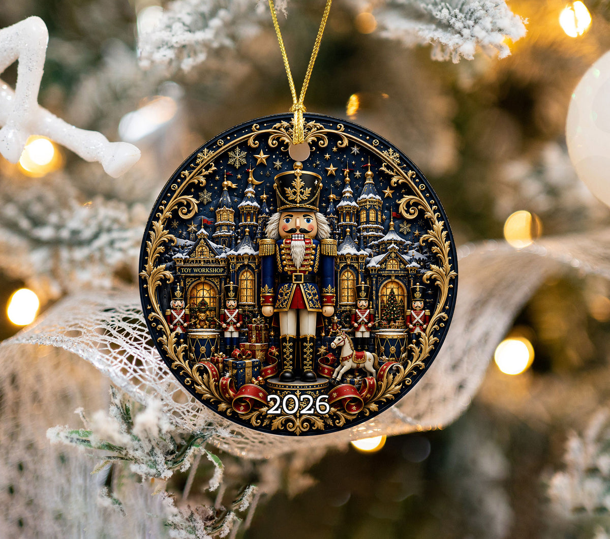 Nutcracker Christmas Ornament 2026, Nutcracker Soldier Christmas Tree Ornament, Ceramic Holiday Ornament