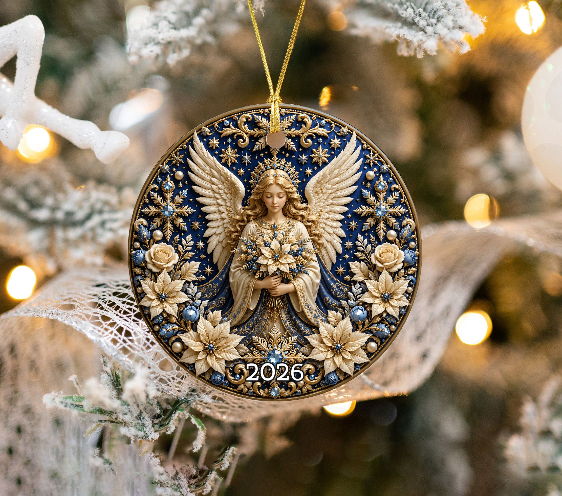 2026 Christmas Angel Ornament, Praying Angel Ornament, Christian Christmas Decor, Religious Tree Ornament