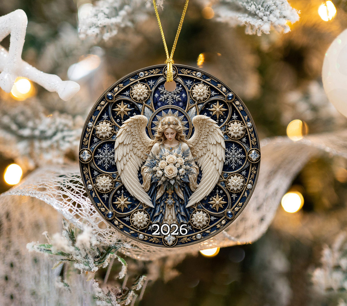 Religious Christmas Ornament, Angel Prayer Ornament, Christian Holiday Decor, 2026 Christmas Ornament