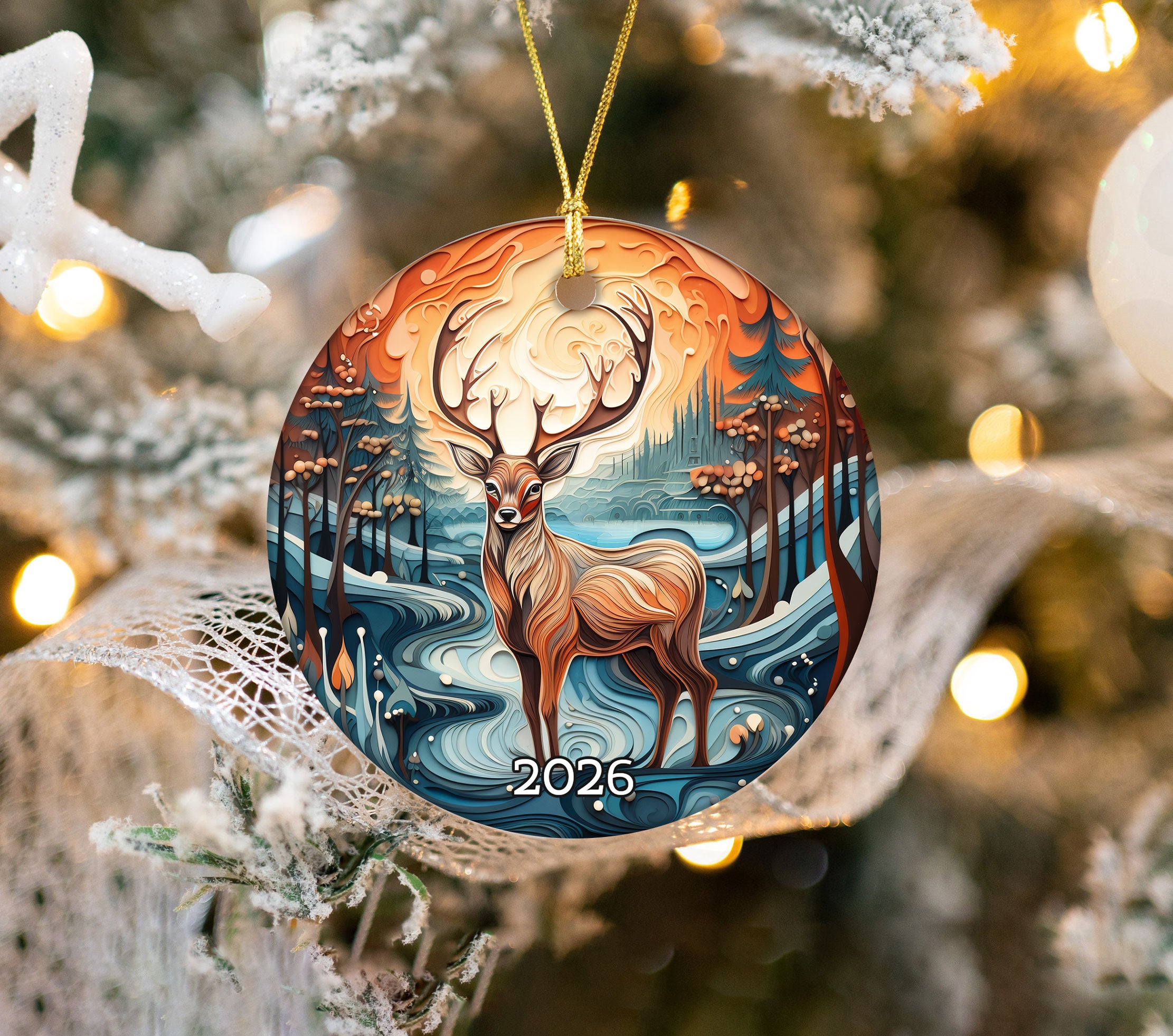 Paper Quilling Deer Ornament 2026, Christmas Ornament, Woodland Christmas Decor, Deer Christmas Gift, Holiday Keepsake, Nature Lover Gift