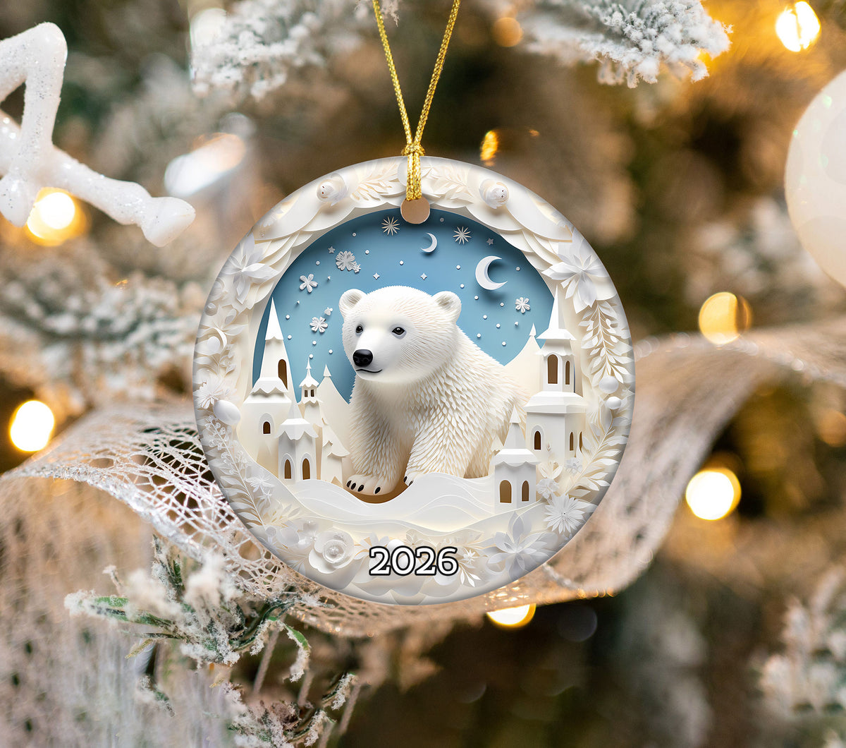 Cute Polar Bear Christmas Ornament, Arctic Winter Animal Decor, Christmas Tree Keepsake, Holiday Gift 2026, Seasonal Keepsake, Christmas Gift Idea