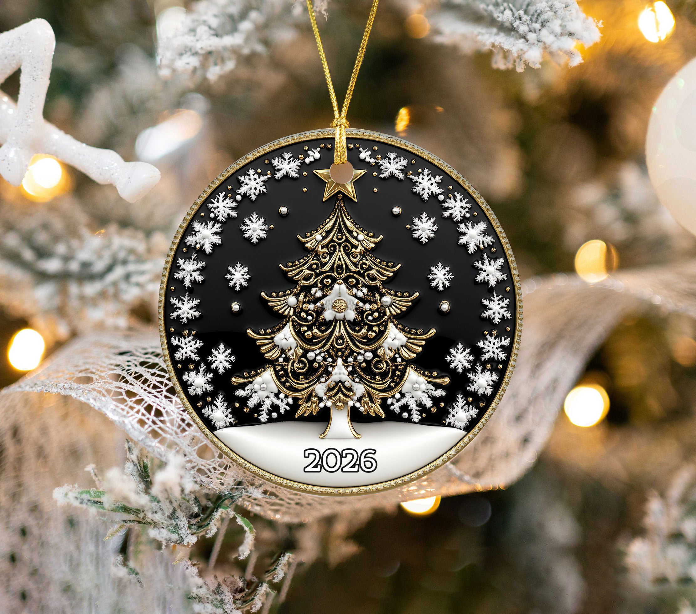 Christmas Ornament 2026, Christmas Tree Ornament, Snowflake Holiday Keepsake Gift, Xmas Tree Decoration, Winter Christmas Decor