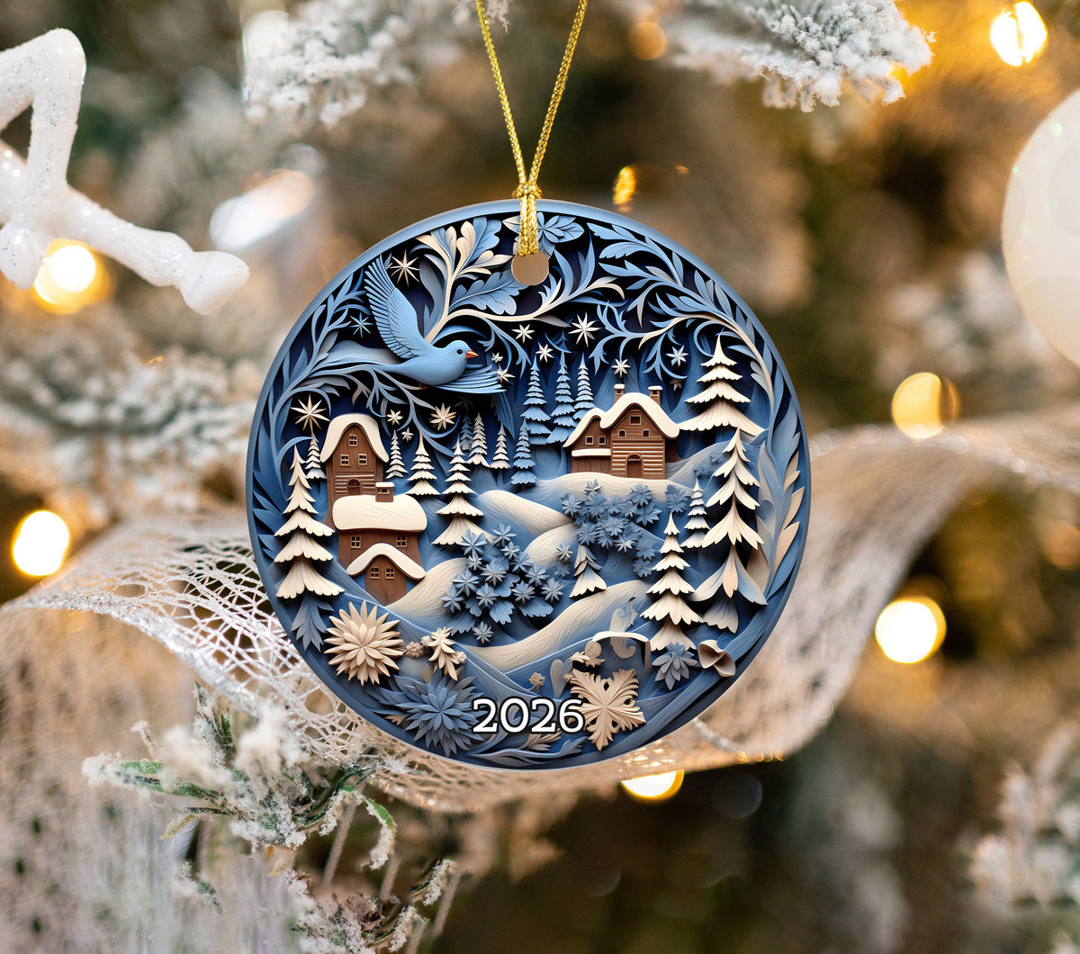 Christmas Ornament 2026, Charming Christmas Village Ornament, Holiday Gift, Winter Keepsake, Xmas Tree Decoration