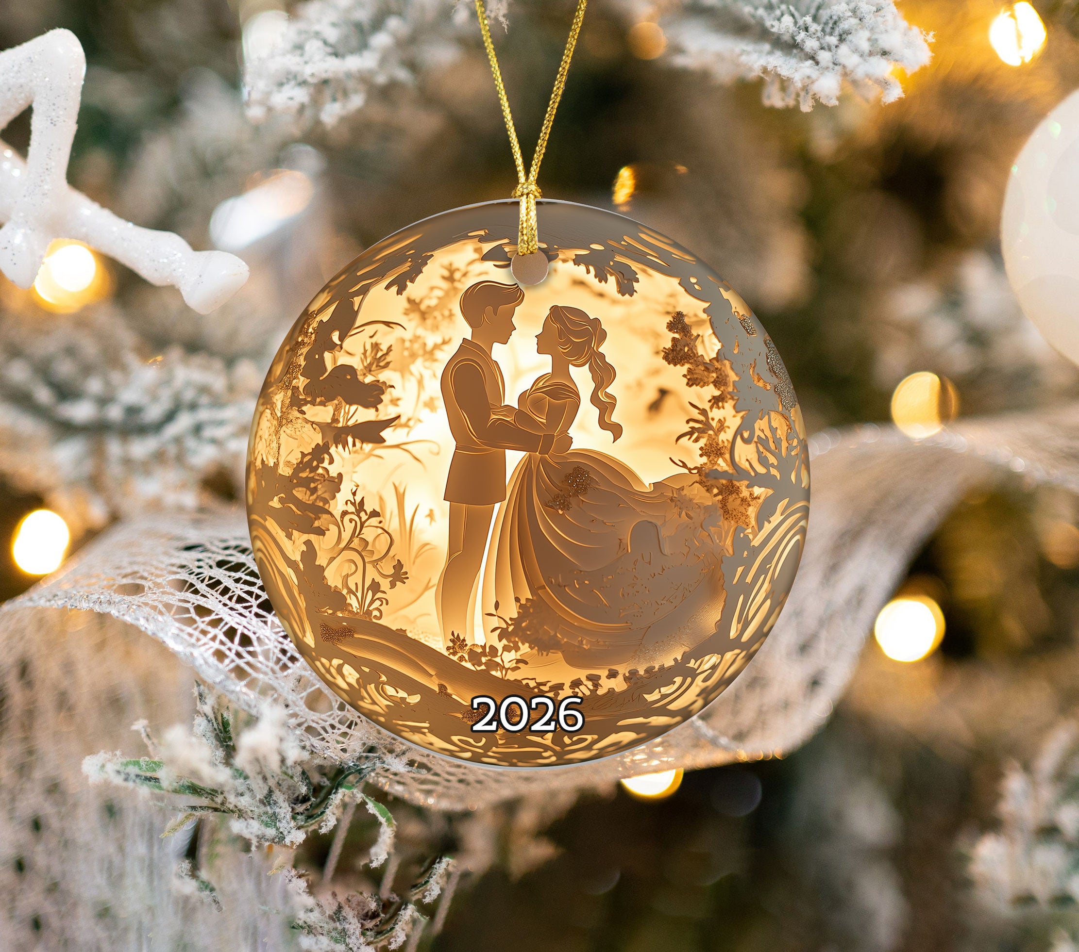 2026 Romantic Couple Christmas Ornament, Love Keepsake Ornament, Wedding Christmas Gift, Anniversary Tree Decor