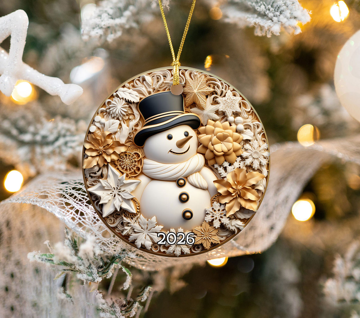 Snowman Holiday Ornament 2026, Christmas Tree Keepsake, Winter Christmas Decoration