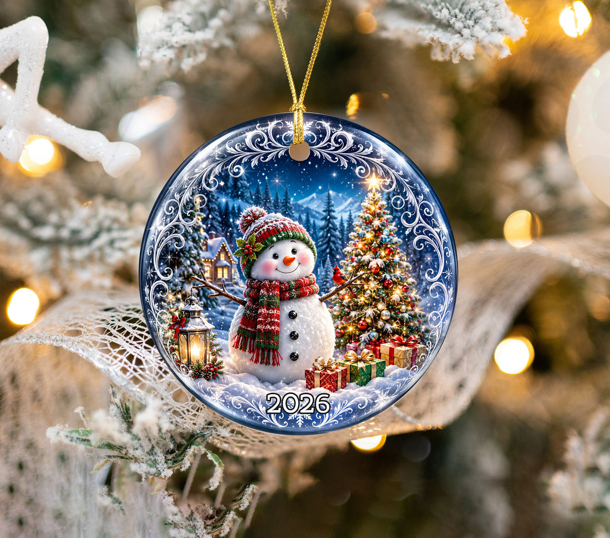 Snowman Holiday Ornament 2026, Christmas Tree Ornament, Winter Christmas Decoration, Keepsake Gift for Family