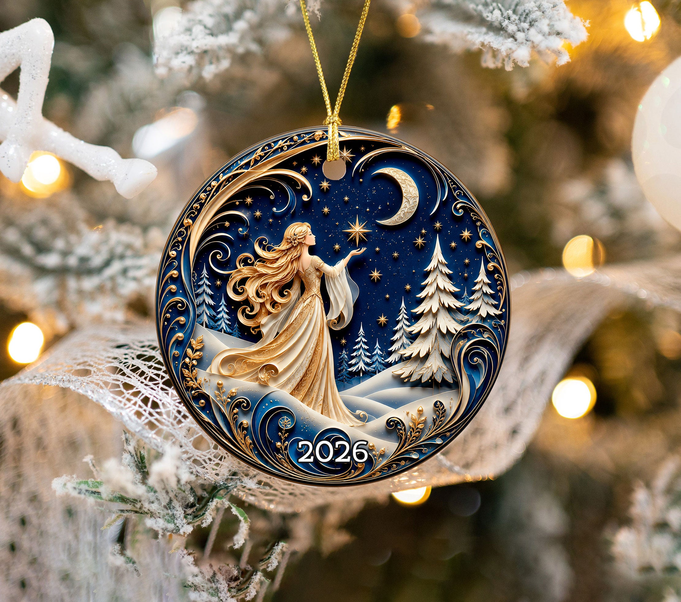 Angel Christmas Tree Ornament 2026, Religious Holiday Ornament, Ceramic Christmas Decoration, Christian Home Decor