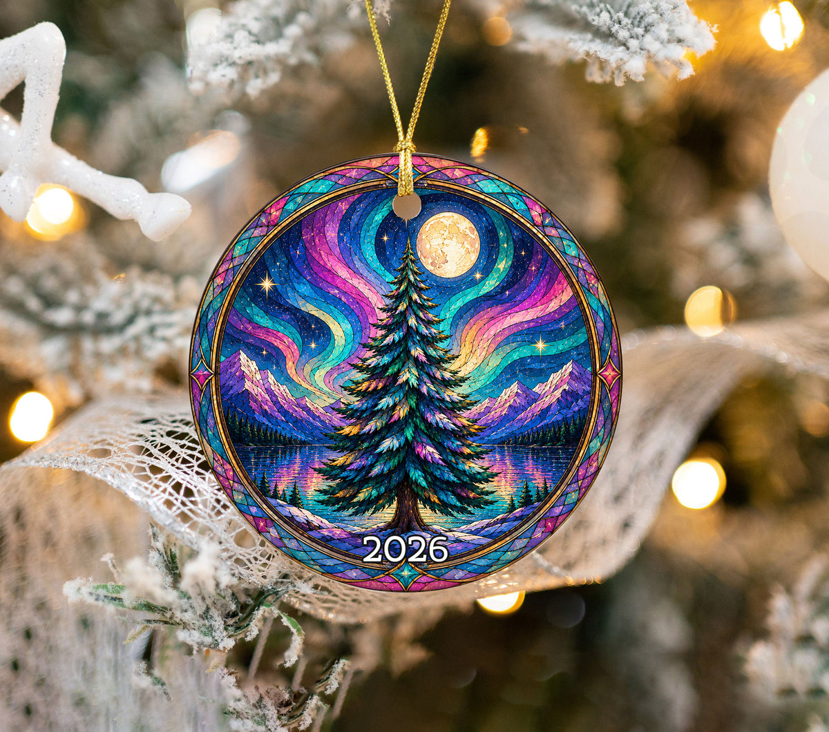 Northern Lights Tree Ornament 2026, Christmas Tree Decoration, Aurora Winter Keepsake Ornament, Holiday Gift