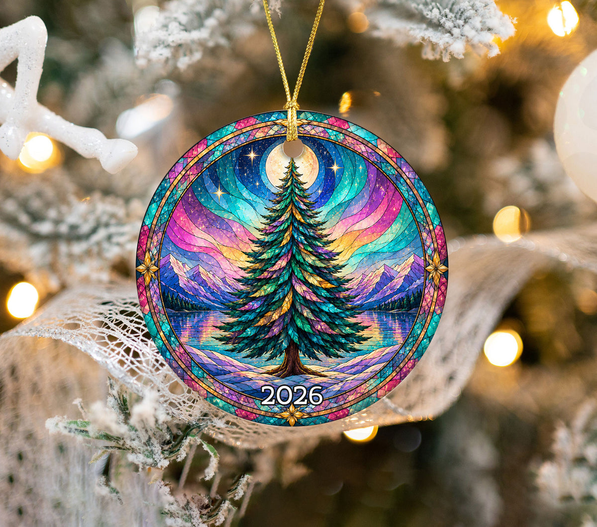 Aurora Winter Ornament 2026, Christmas Tree Decoration, Northern Lights Keepsake Ornament, Holiday Gift for Family