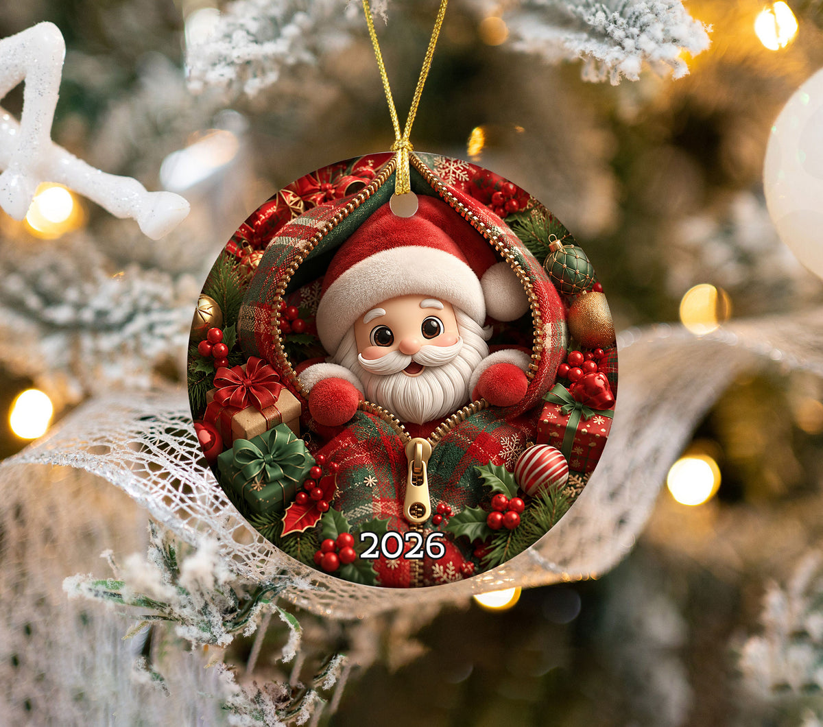 Santa Claus Holiday Ornament 2026, Christmas Tree Decor, Cute Santa Christmas Decoration, Xmas Keepsake