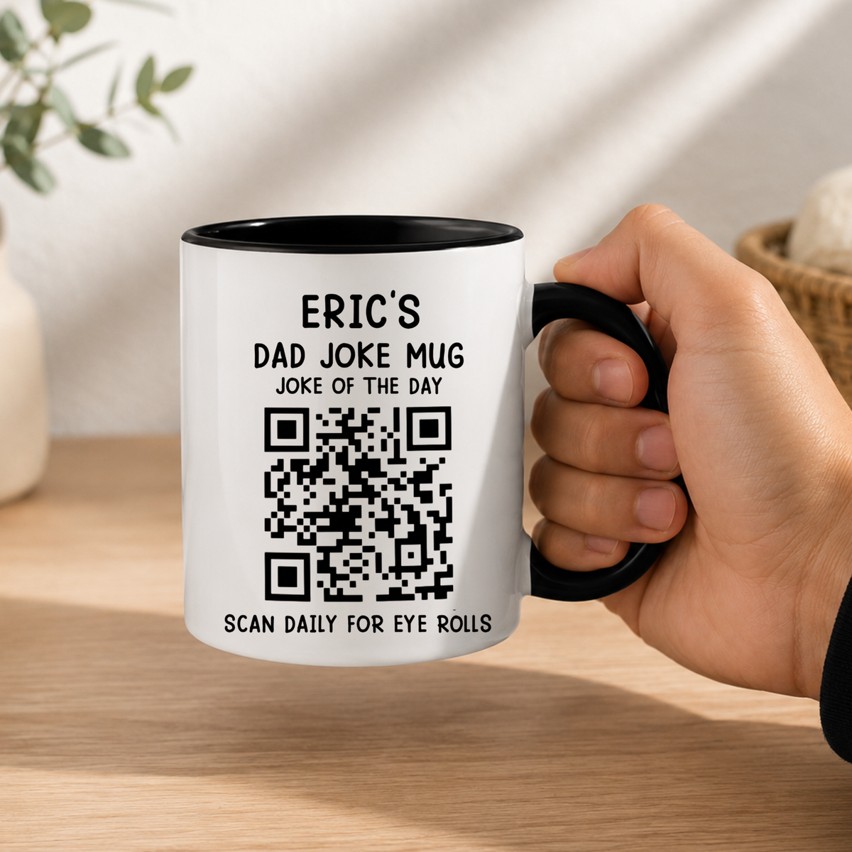 Custom Dad Joke Mug, Scan Daily For Dad Jokes, Funny Father Day Coffee Cup
