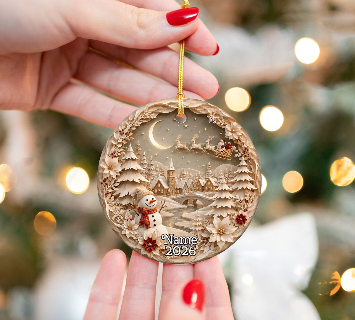 Snowman Holiday Ornament 2026, Christmas Tree Keepsake, Winter Christmas Decoration, Cute Seasonal Gift