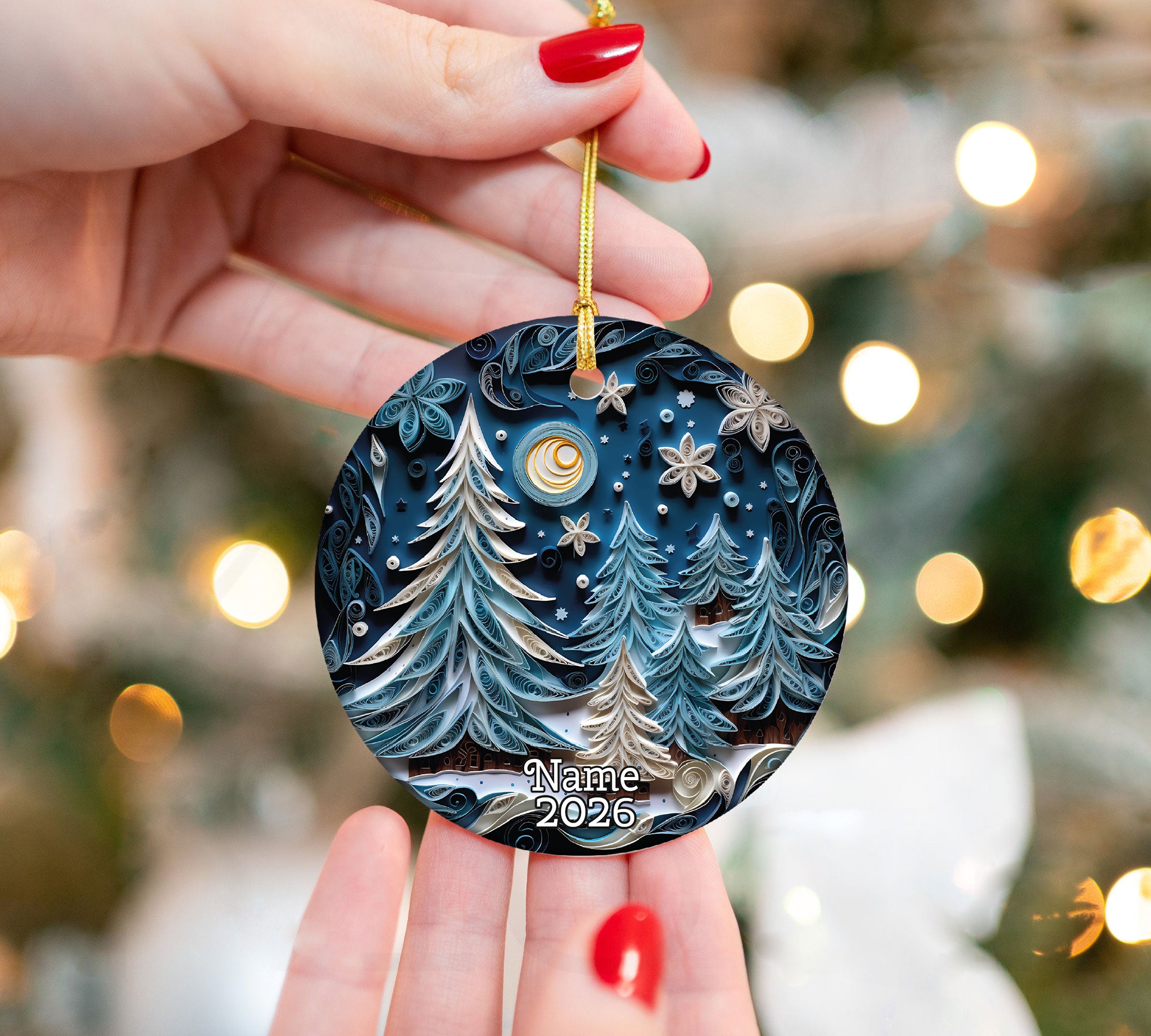 Luxury Christmas Tree Ornament 2026, Elegant Ceramic Christmas Ornament, Holiday Tree Decoration, Keepsake Christmas Gift