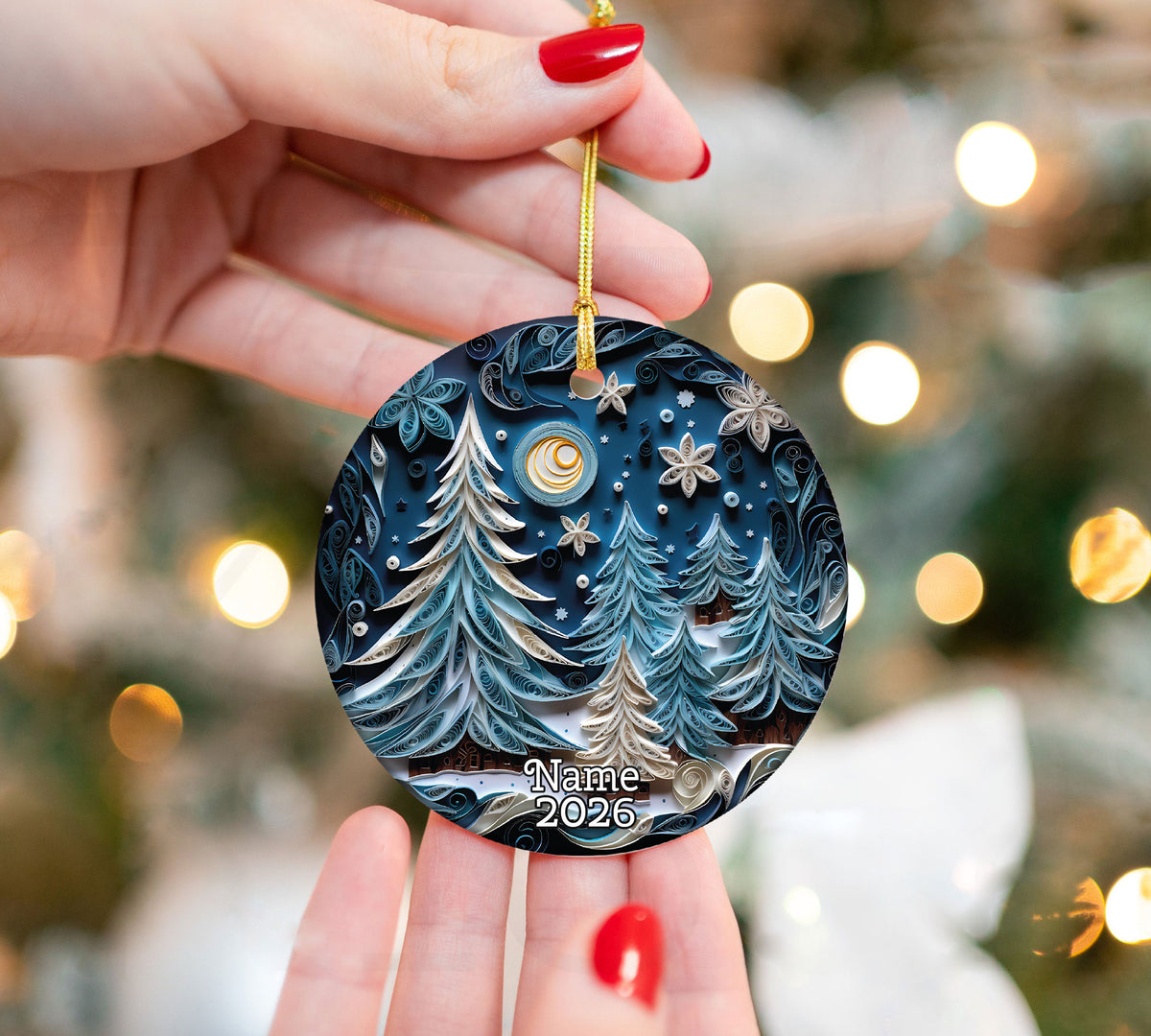 Luxury Christmas Tree Ornament 2026, Elegant Ceramic Christmas Ornament, Holiday Tree Decoration, Keepsake Christmas Gift