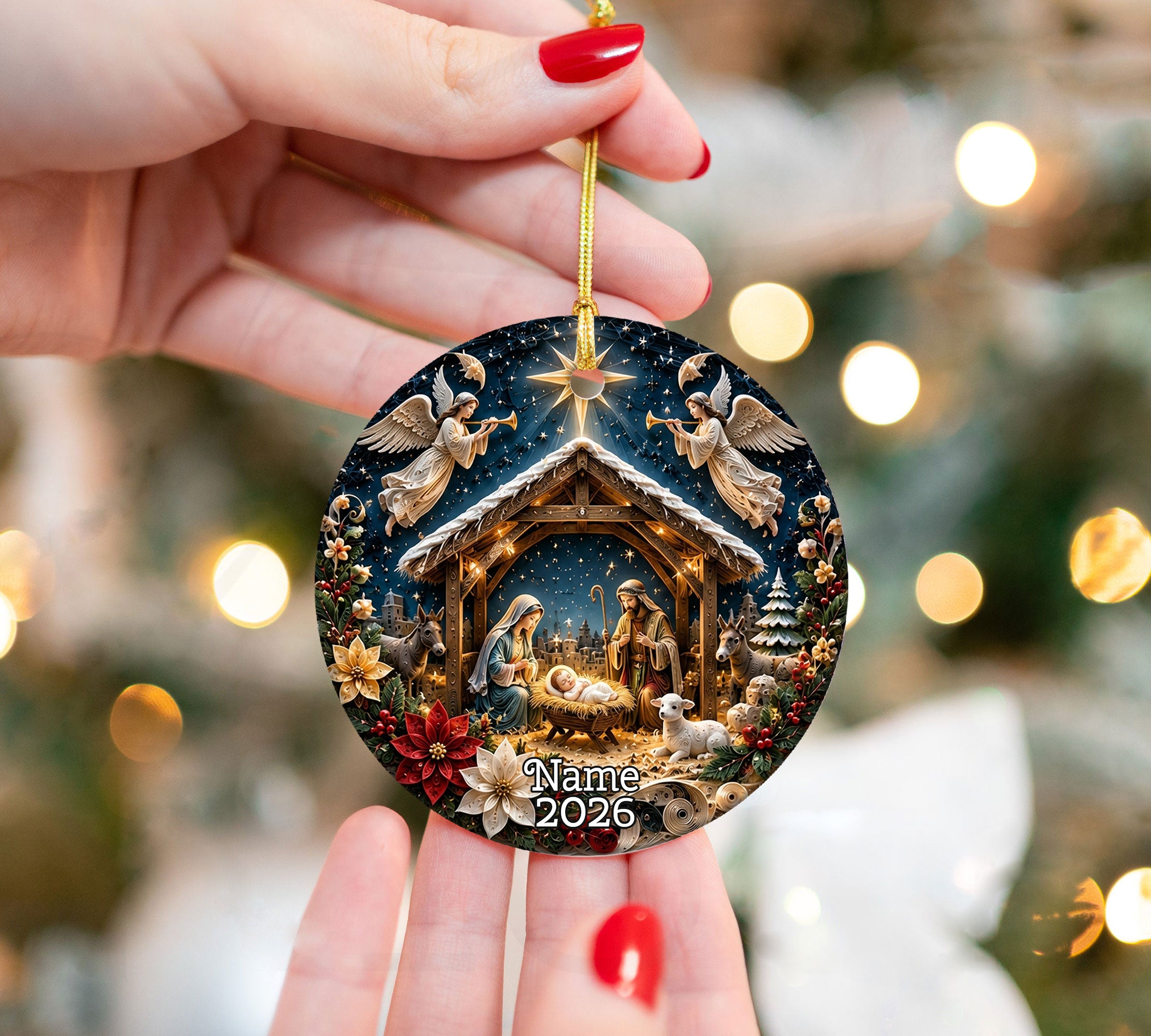 Religious Christmas Ornament 2026, Holy Family Nativity Ornament, Christian Tree Decoration, Christmas Faith Gift
