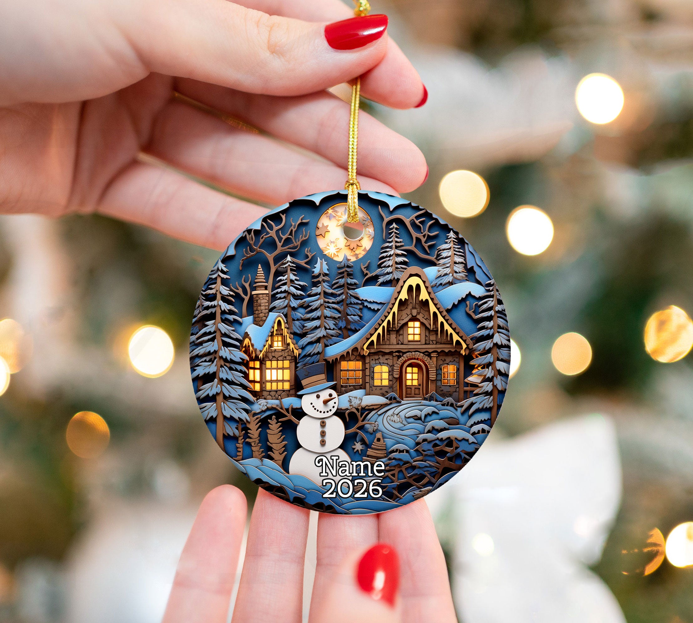 Rustic Snowman Ornament 2026, Christmas Ornament, Holiday Decoration, Christmas Tree Decor, Winter Decor, Christmas Keepsake Gift
