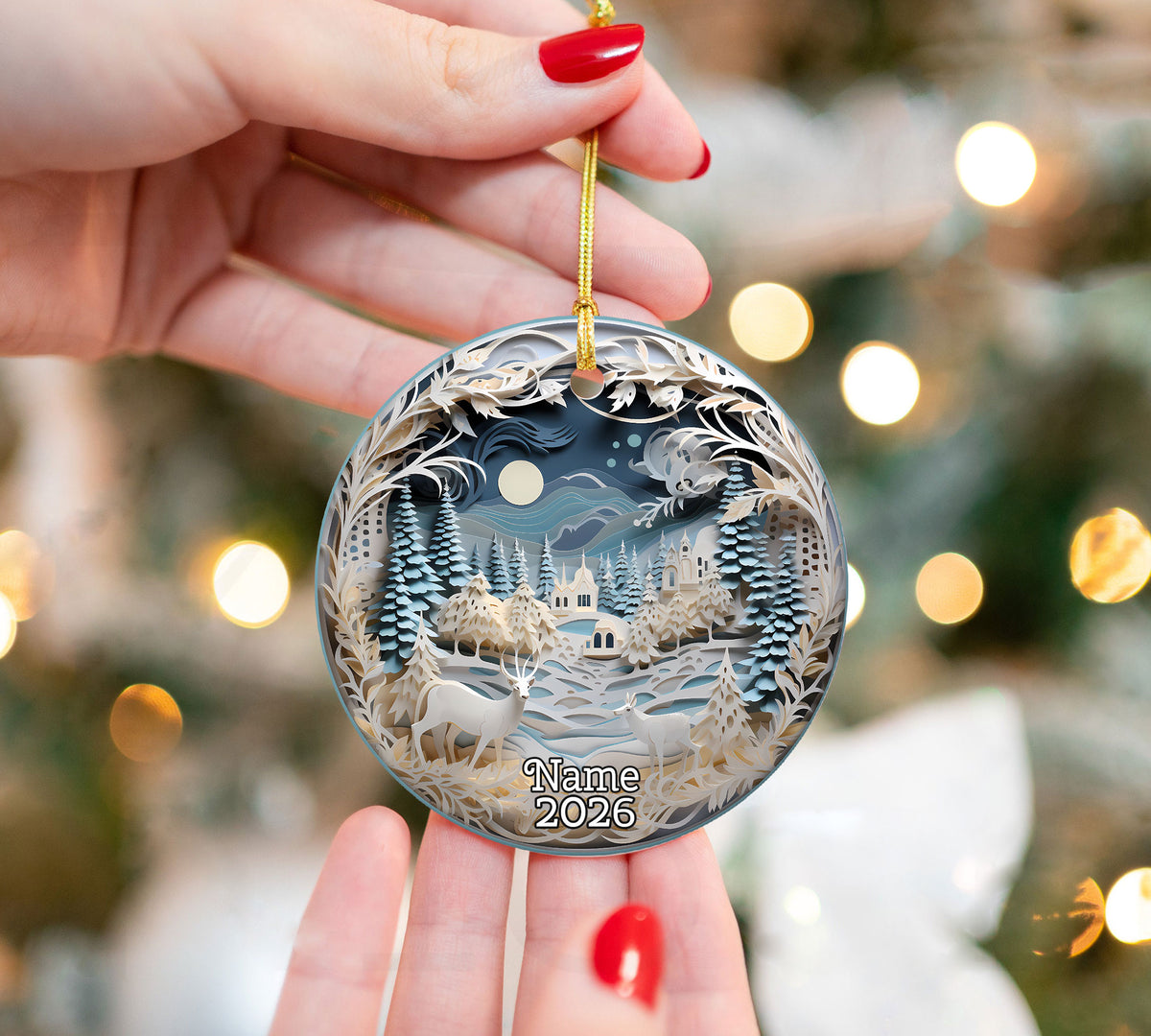 Winter Wonderland Christmas Ornament, Holiday Decor, Christmas Tree Decoration Festive Gift Idea