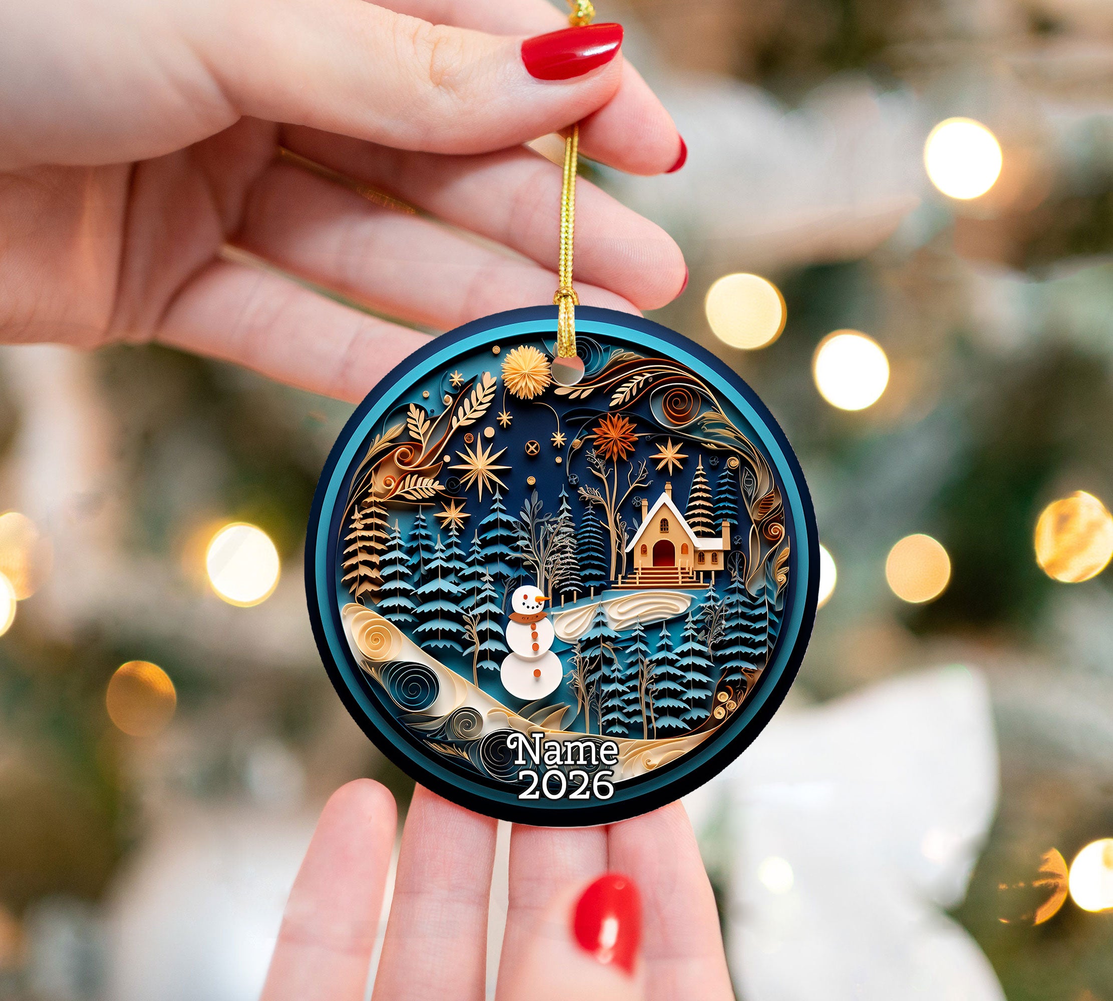 Winter Snowman Ornament 2026, Christmas Ornament, Holiday Decor, Christmas Tree Decoration, Seasonal Keepsake, Christmas Gift