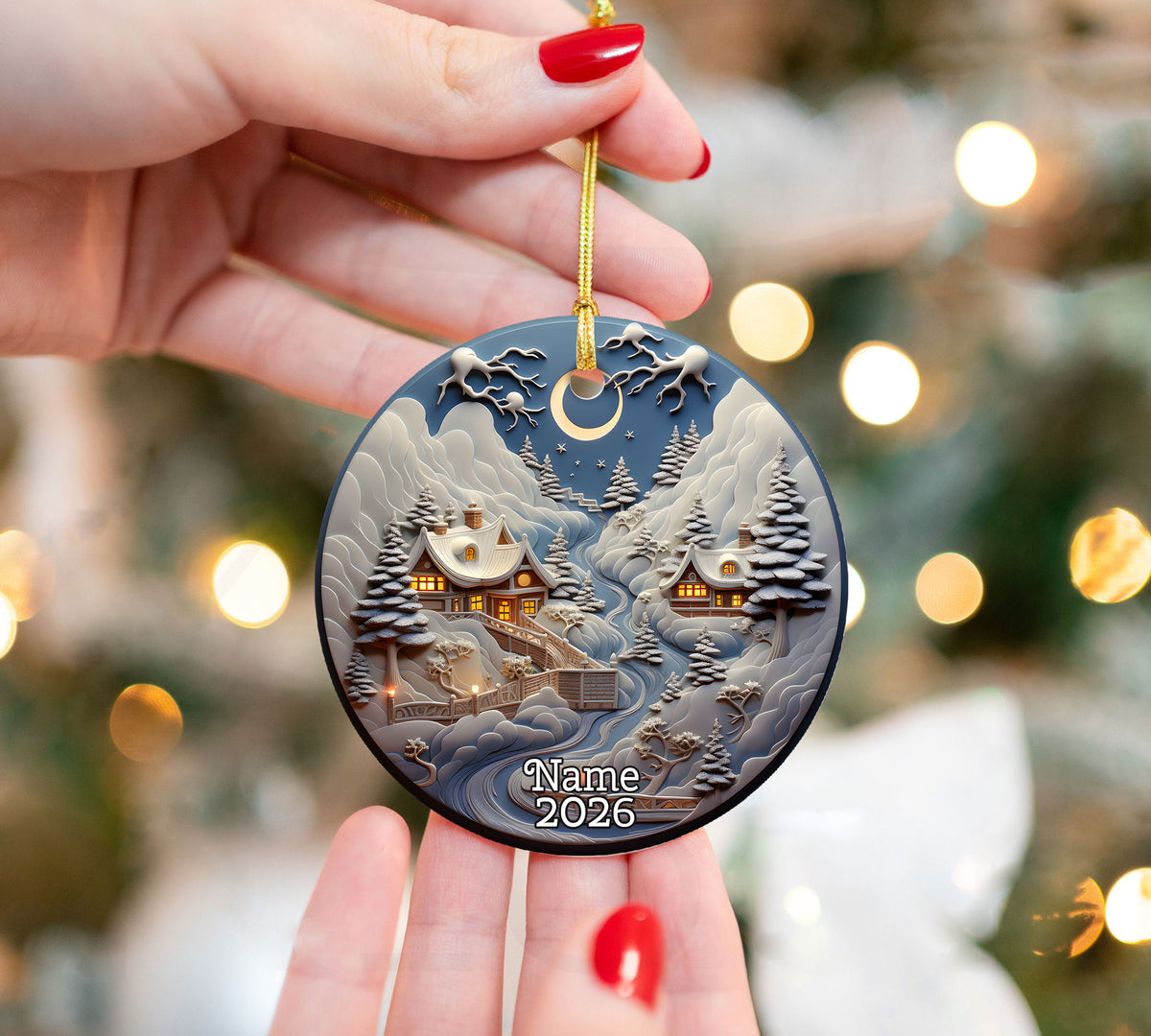 Peaceful Winter Landscape Ornament 2026, Christmas Tree Ornament, Holiday Decoration, Acrylic Keepsake, Xmas Gift, Christmas Decor